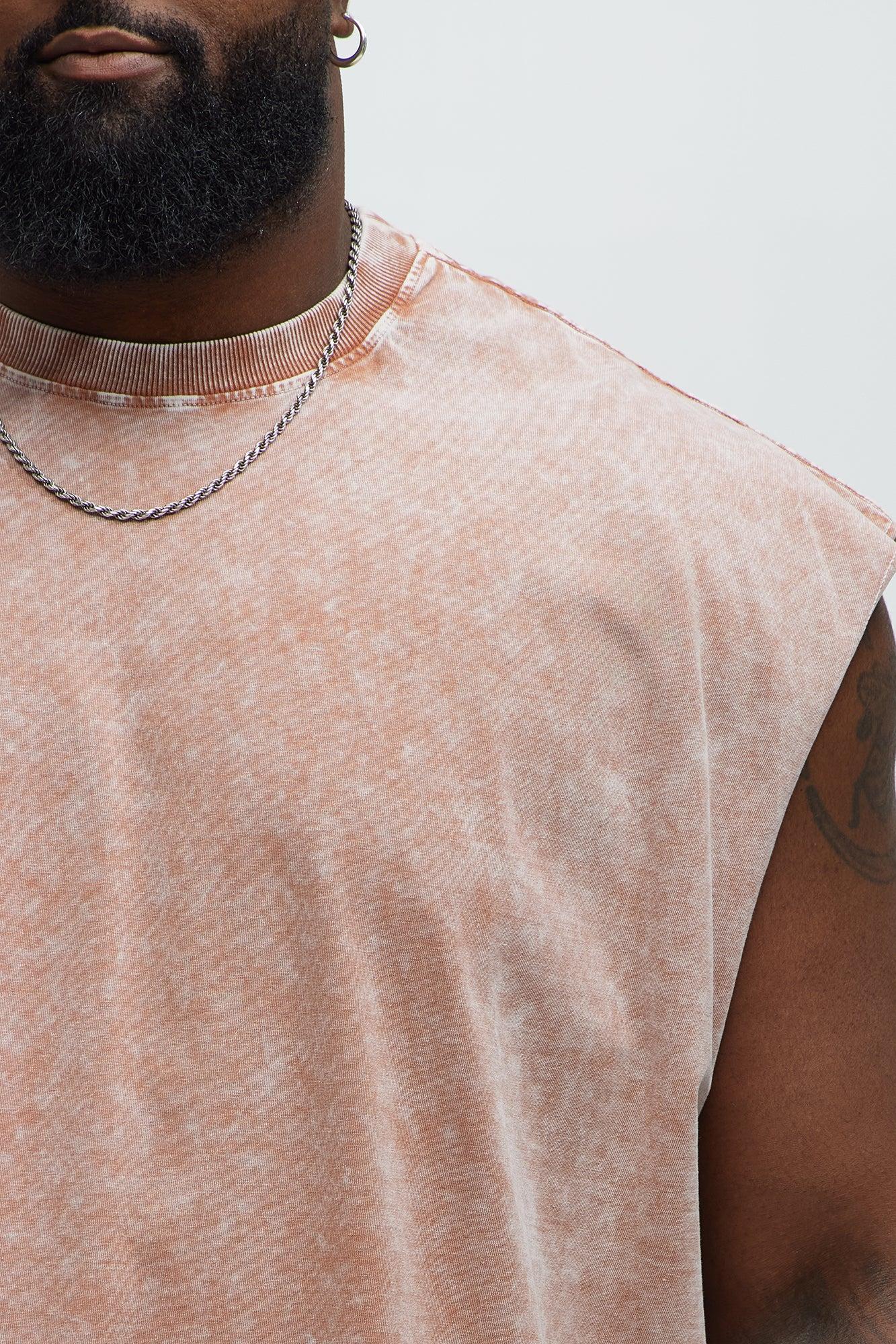Relaxed Vintage Wash Heavyweight Muscle Tee - Mauve Product Image