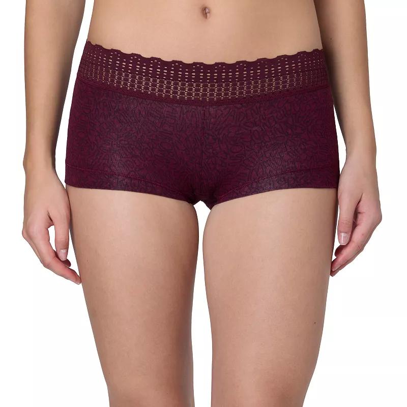 Maidenform® Dream® Cotton Lace-Trim Boyshort Underwear 40859, Women's, Holly Pink Red Product Image