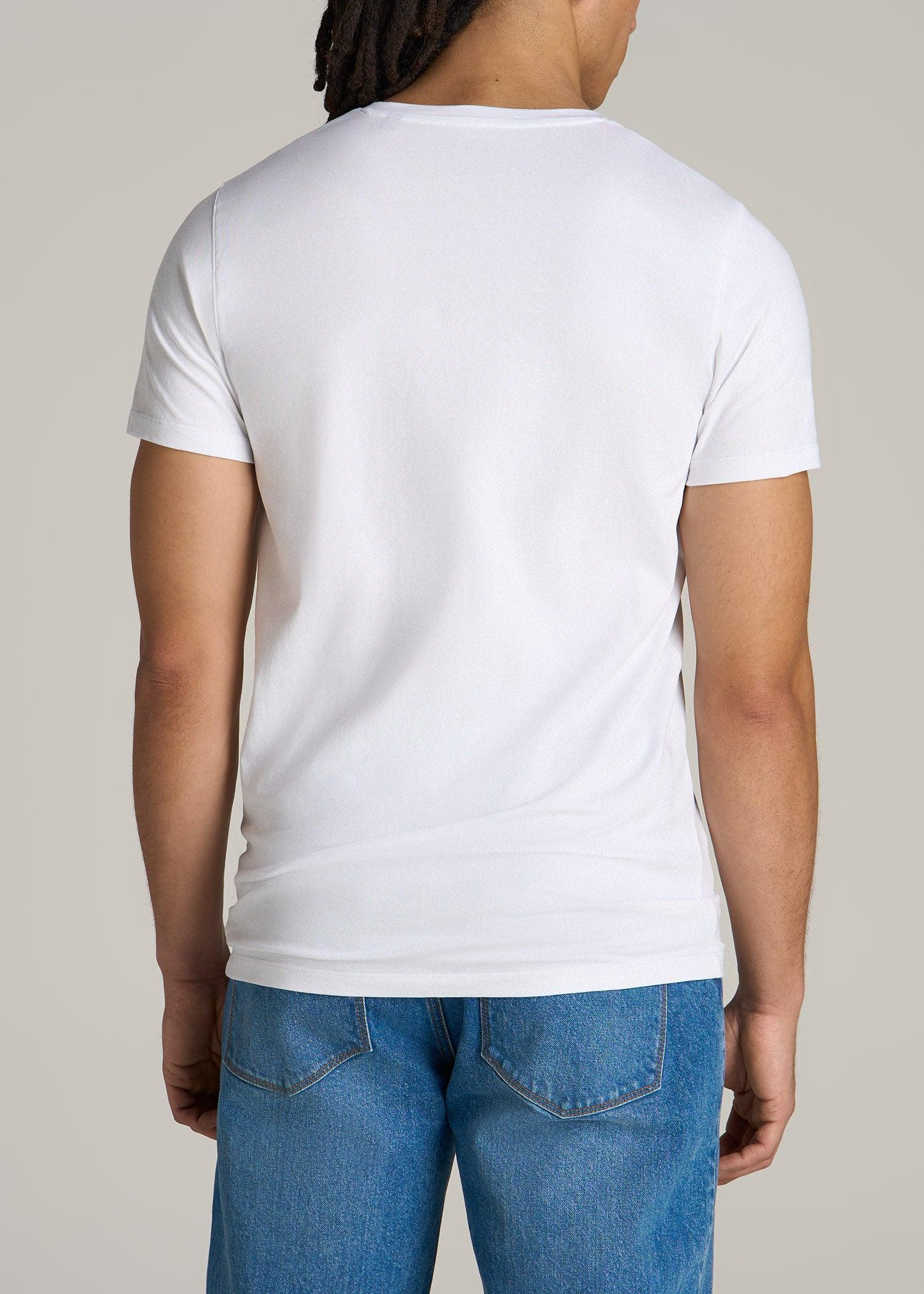 The Essential MODERN-FIT V-Neck Tee for Tall Men in White Male Product Image