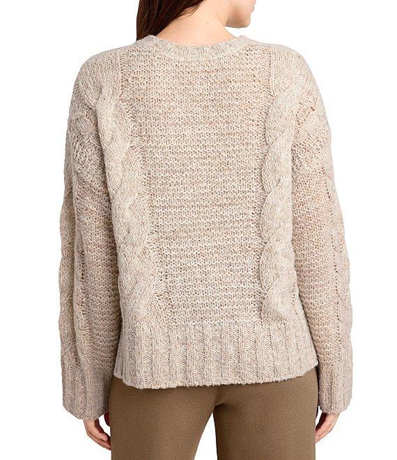 Splendid x Cella Jane Blog Cashblend Cable Knit Crew Neck Long Sleeve Pullover Sweater Product Image