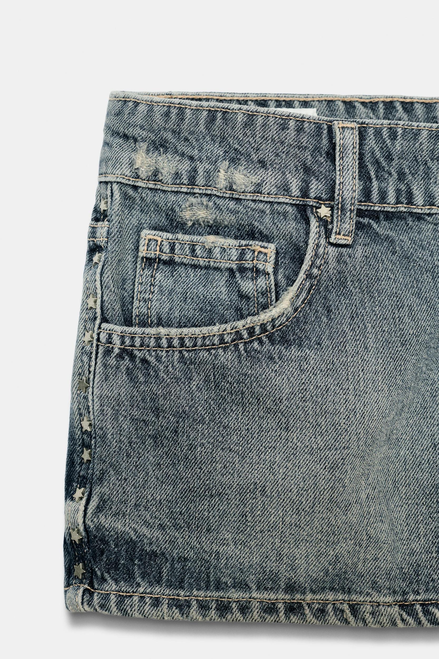 TRF STAR STUD MINI DENIM SHORTS Product Image