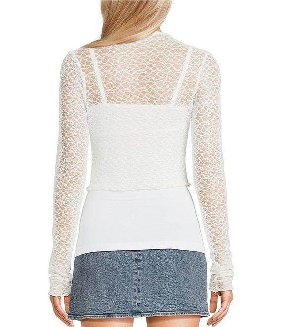 GB Knit Lace Tie Front Cardigan Product Image