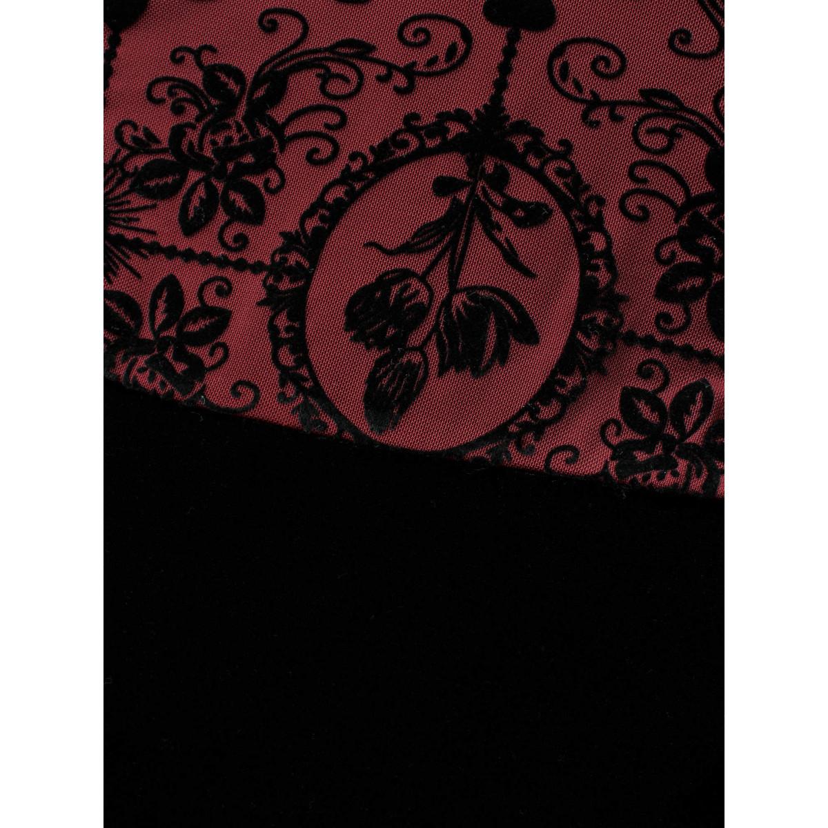 Plus Size Gothic Flocked Mesh Midi Dress Burgundy Women Cocktail Texture Party Curvy Bloomchic 18-20/2X Product Image