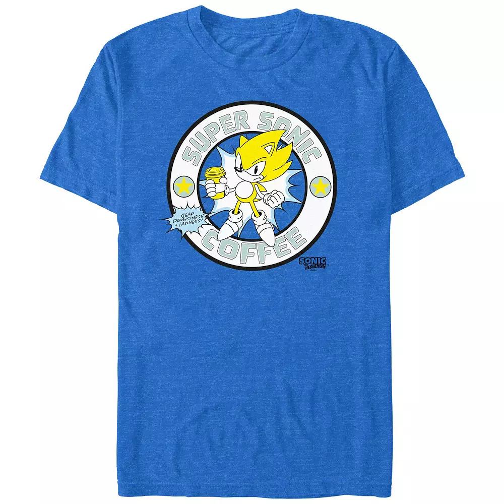 Men's Sonic The Hedgehog Super Sonic Coffee Graphic Tee, Size: Medium, Royal Grey Product Image