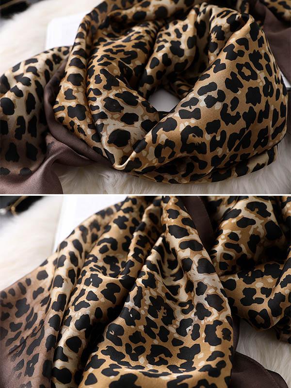 Stylish Leopard Gradient Silk Scarf Product Image