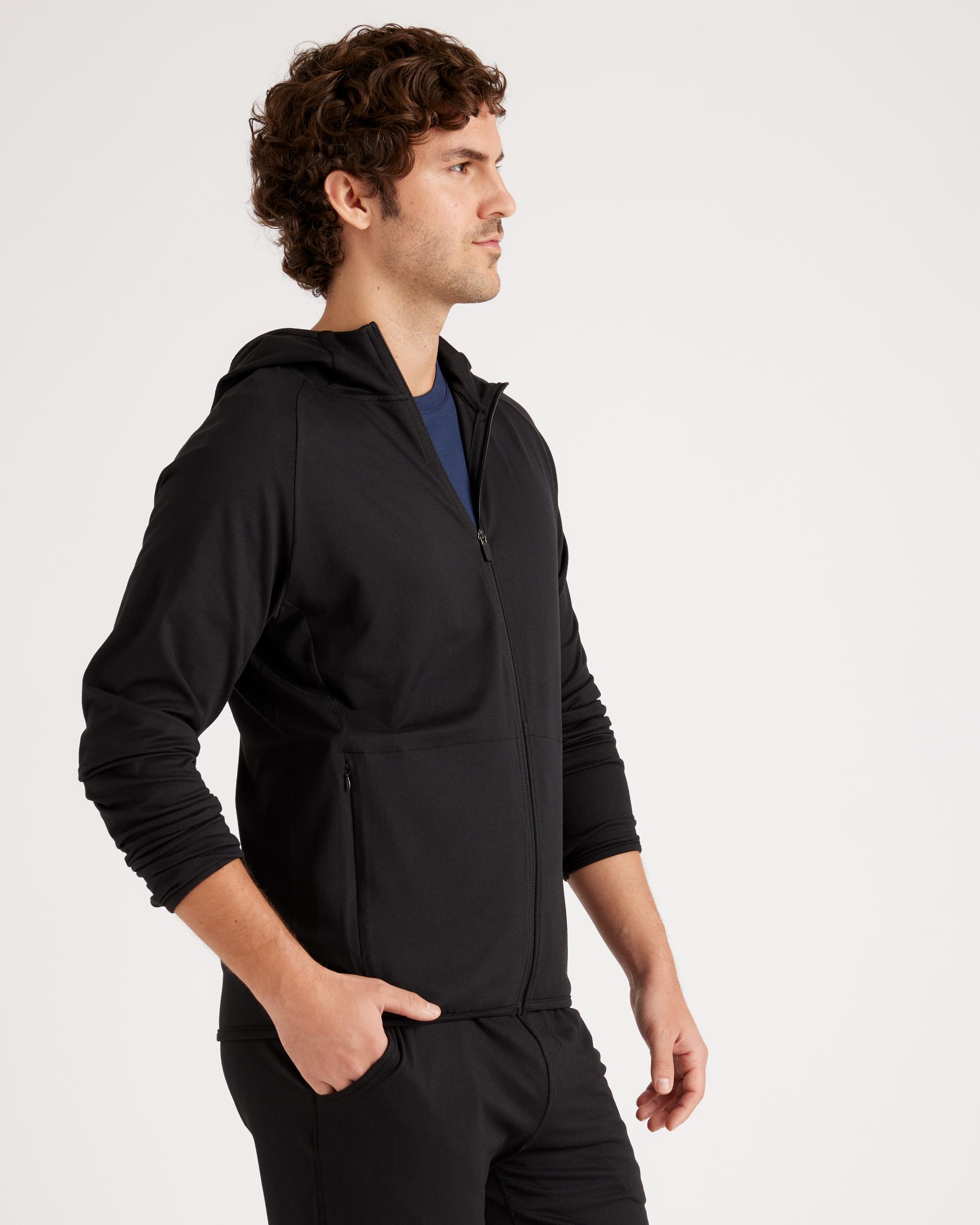 Quince | Men's Super Soft Performance Zip Hoodie Flowknit Activewear, Size XL, Recycled Polyester Product Image