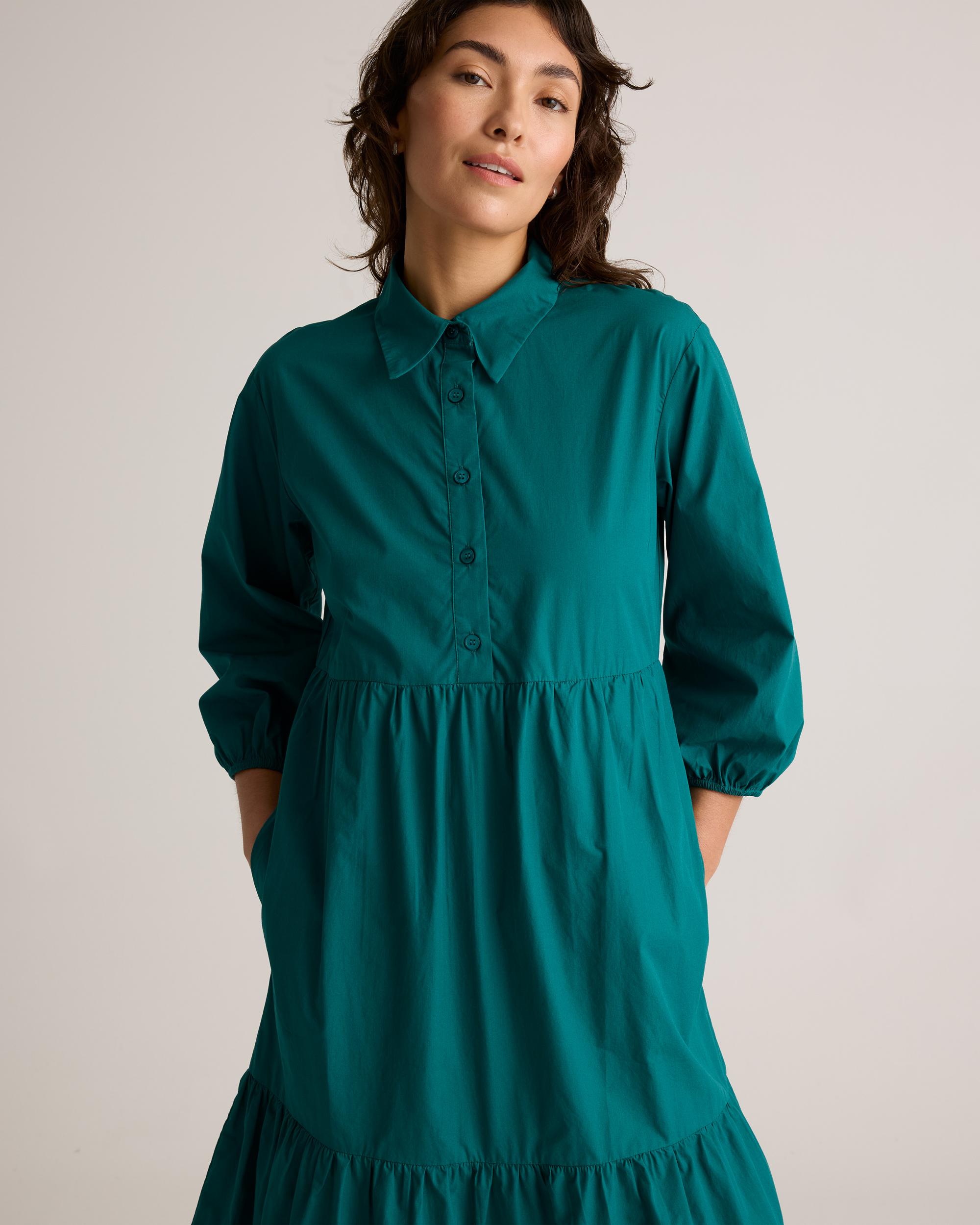 Quince | Women's Poplin Midi Tunic Dress Organic Cotton Product Image