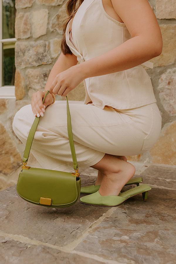 Tegan Satin Heel in Lime Product Image