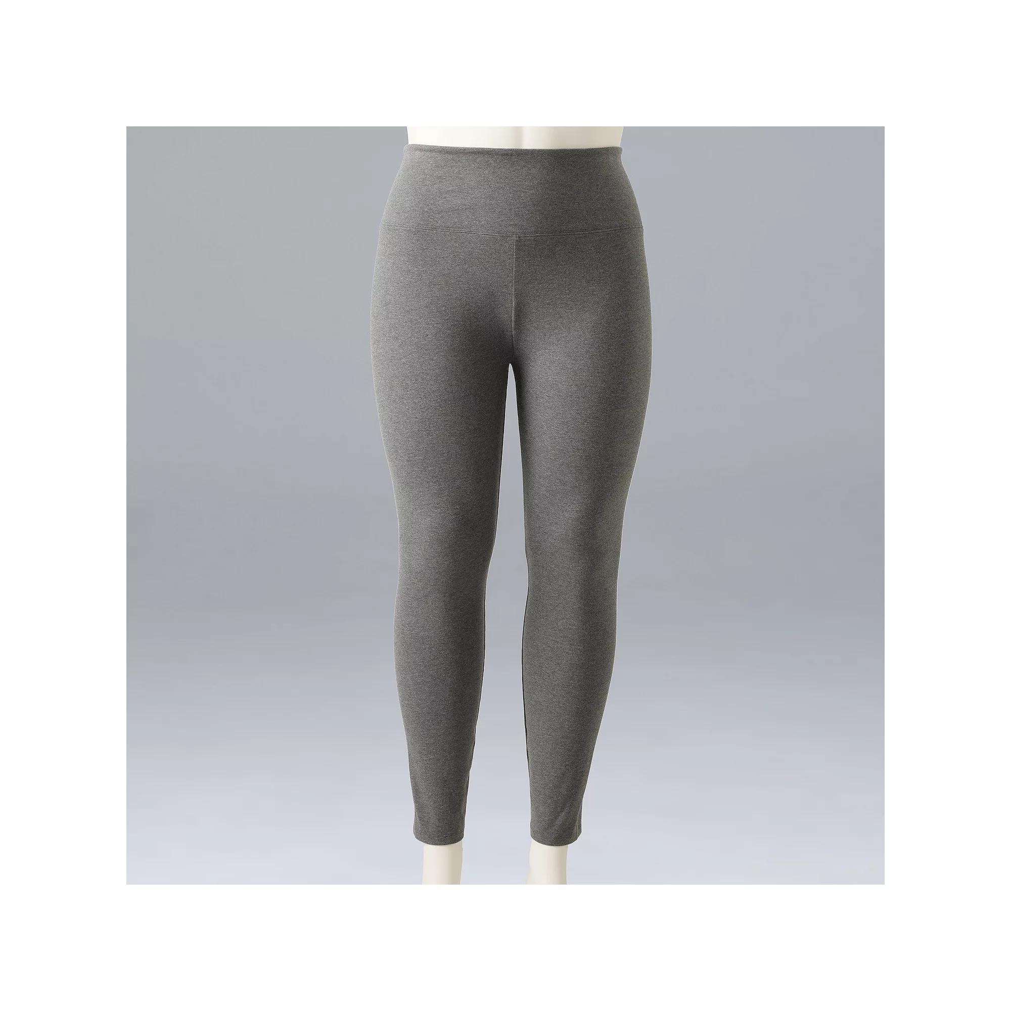 Plus Size Simply Vera Vera Wang Live-In High Rise Shaping Leggings, Women's, Size: 3XL, Dark Coal Grey Product Image