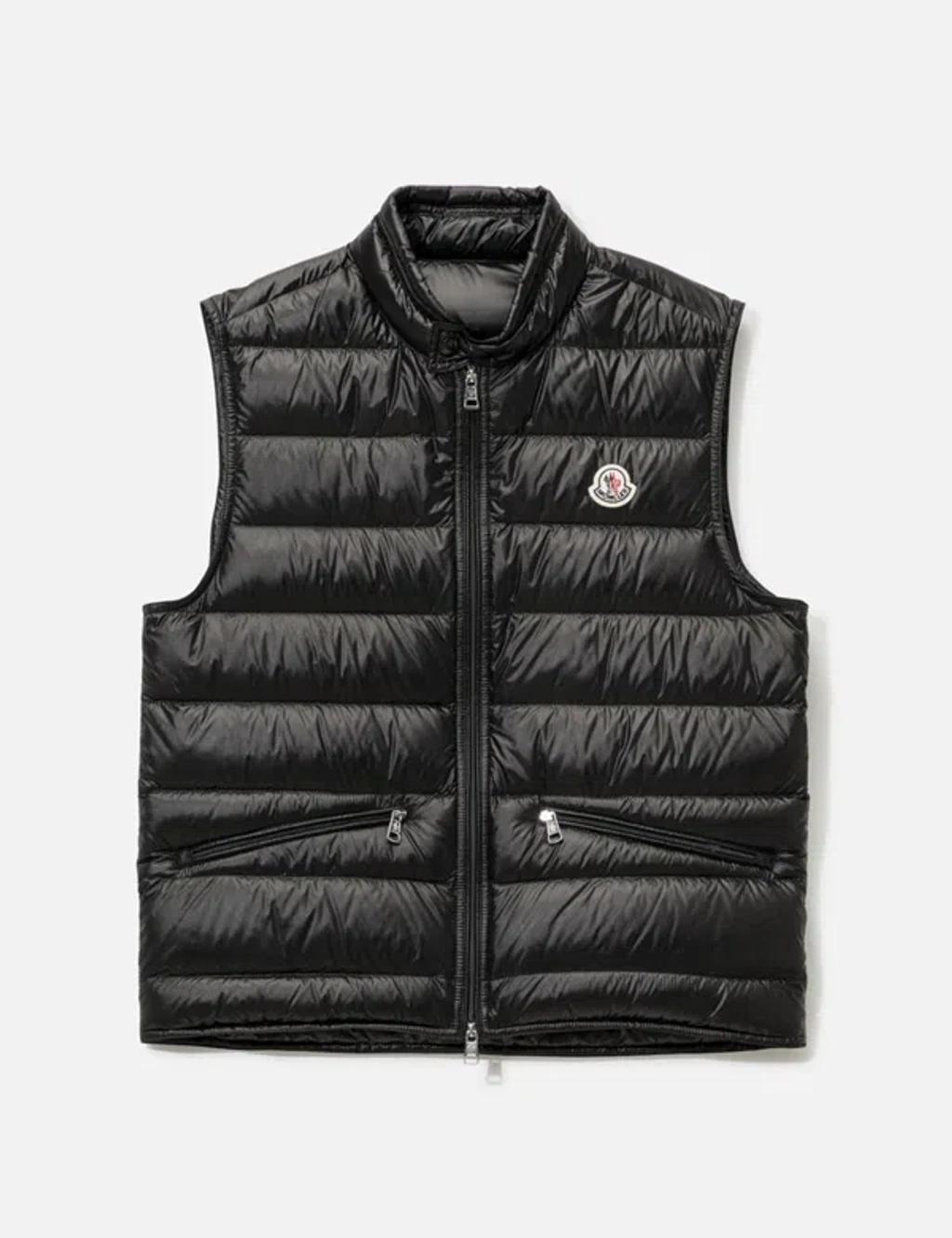 MONCLER High Collar Puffer Quilted Sleeveless Jacket In Black Product Image