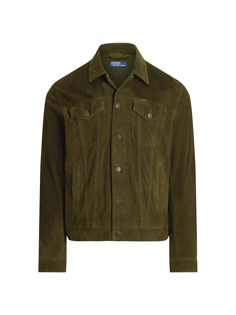 Mens Suede Trucker Jacket Product Image