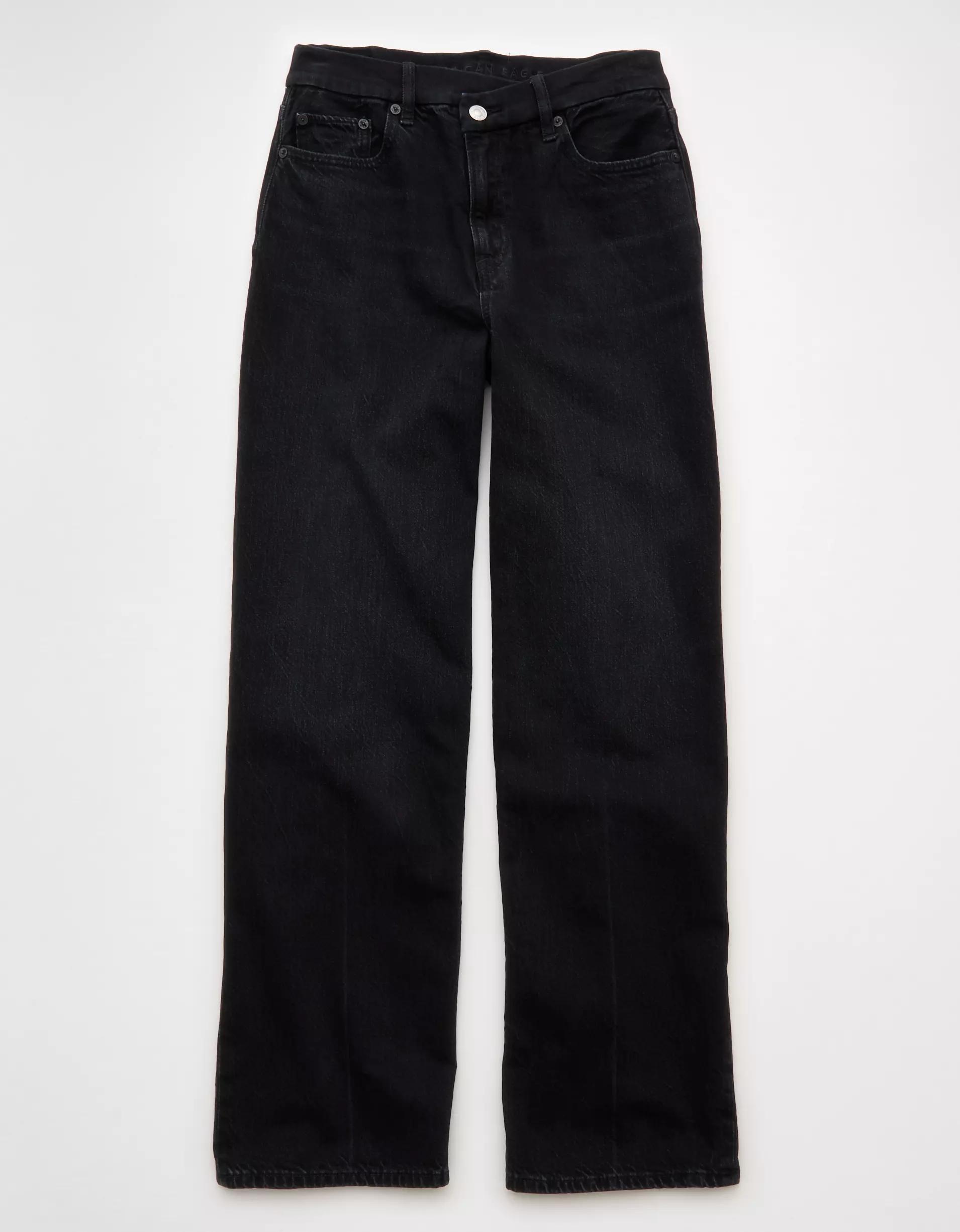 AE Strigid Curvy Super High-Waisted Baggy Straight Jean Product Image