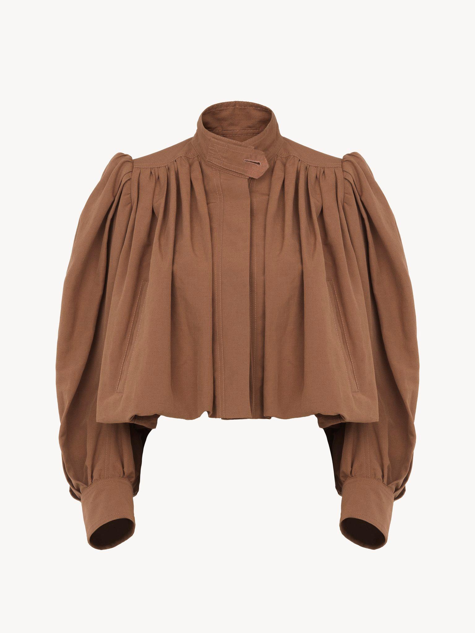 Gathered boule jacket in linen & cotton Product Image