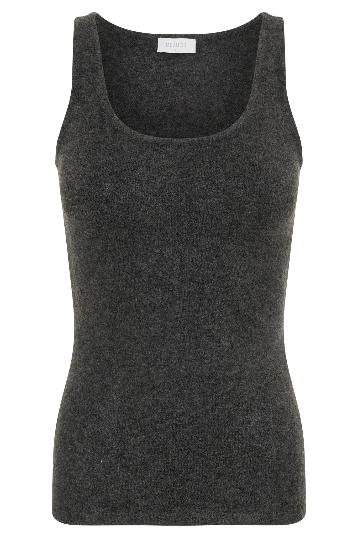 Shyann Sleeveless Longline Knit Top - Charcoal Marle Product Image