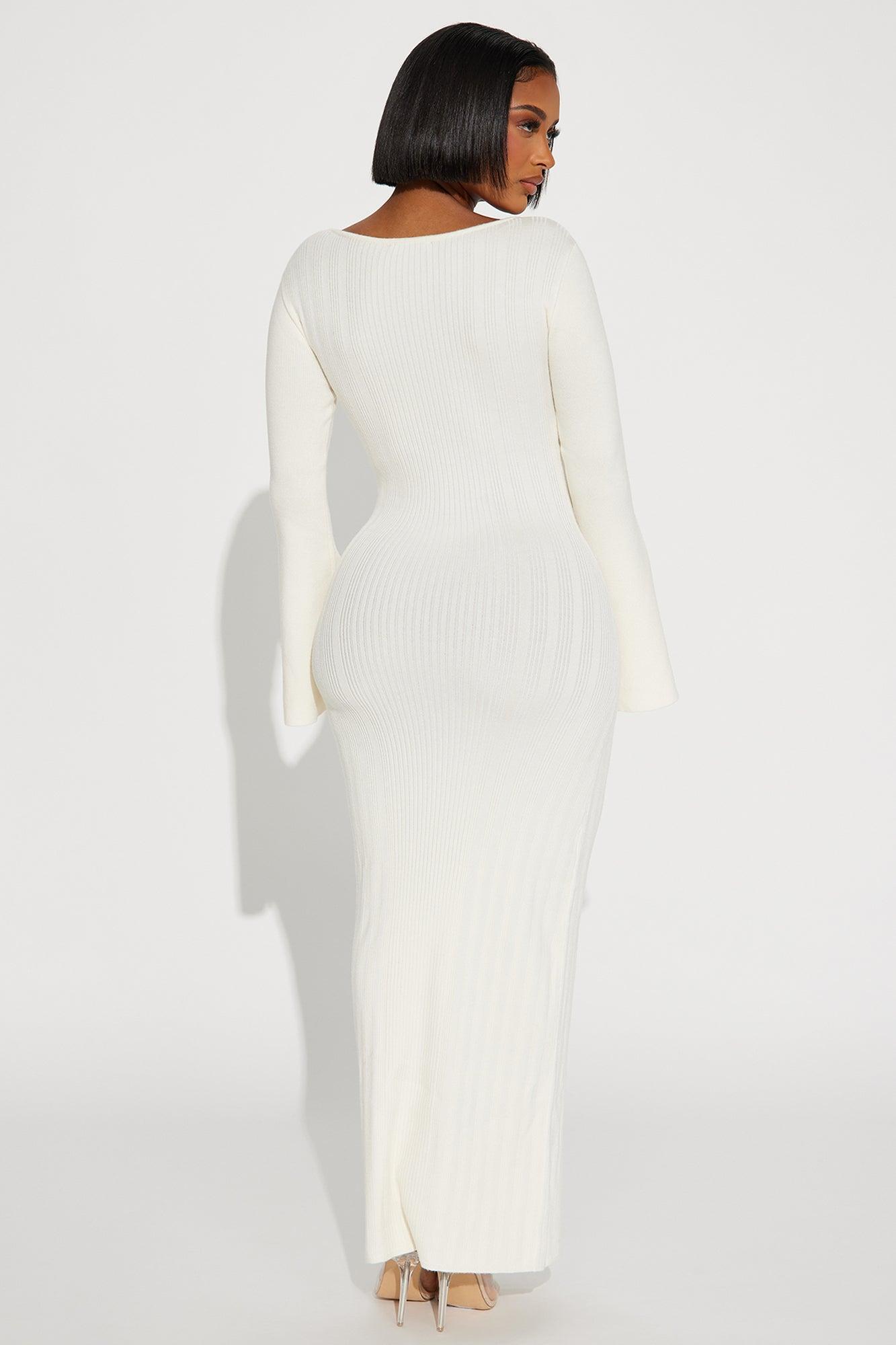 Marie Sweater Maxi Dress - Cream Female Product Image