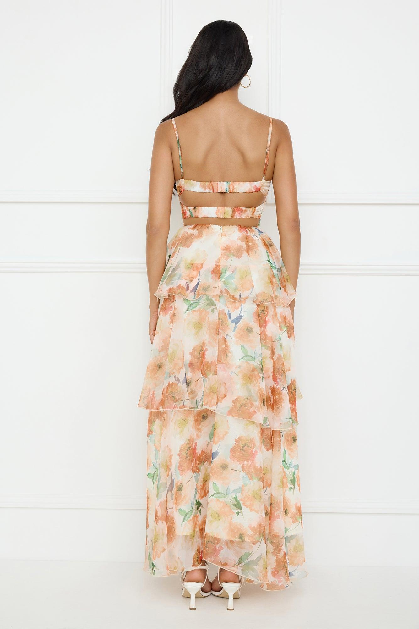 Starflower Breeze Maxi Dress Orange Product Image