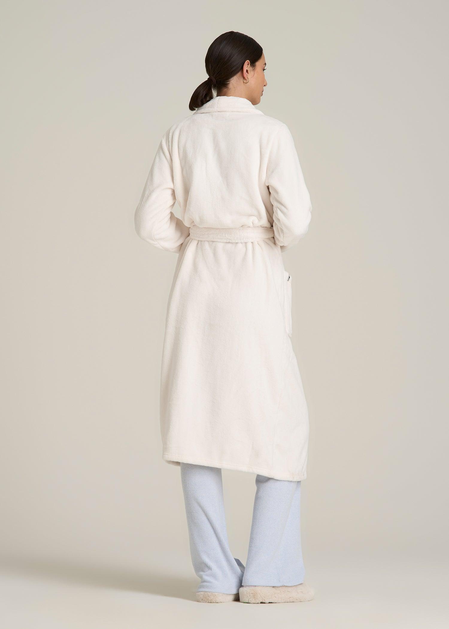 Lounge Robe for Tall Women in White Alyssum Female Product Image