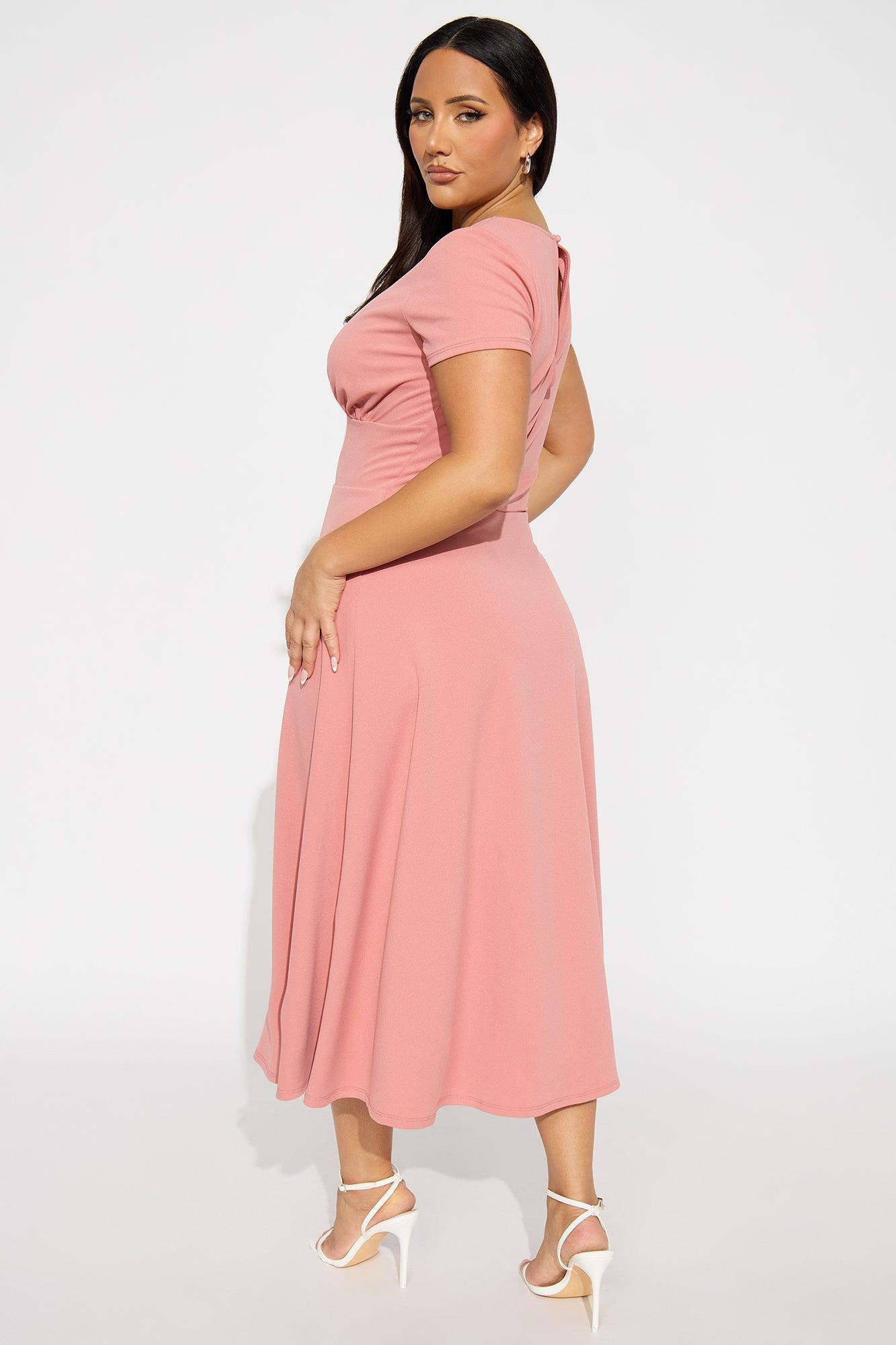 Charolette Short Sleeve Midi Dress - Mauve Female Product Image