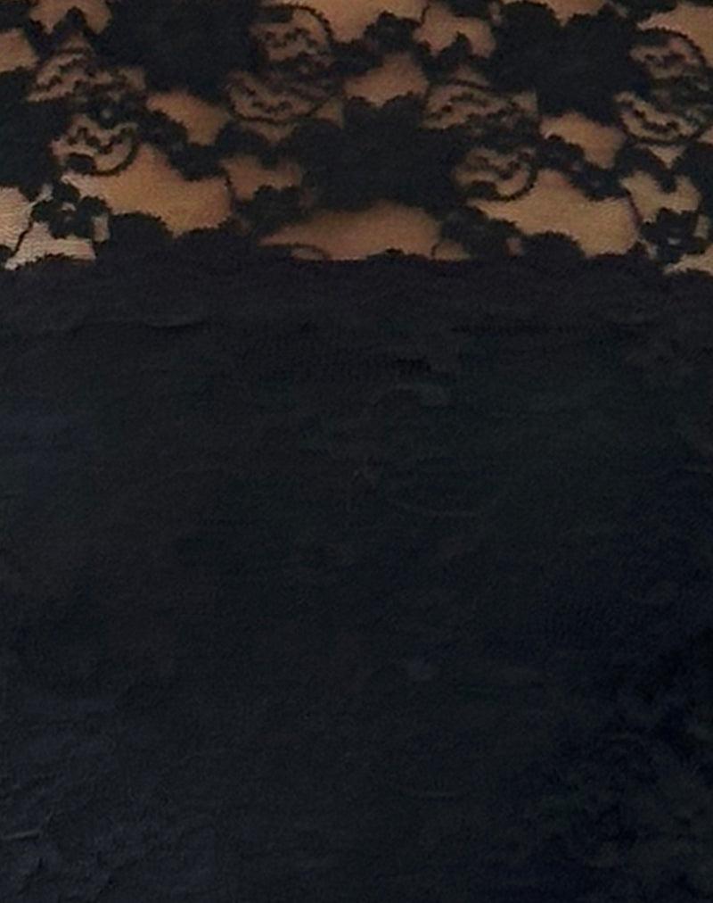 Adele Mini Tea Dress in Black Jasmine Lace Female Product Image