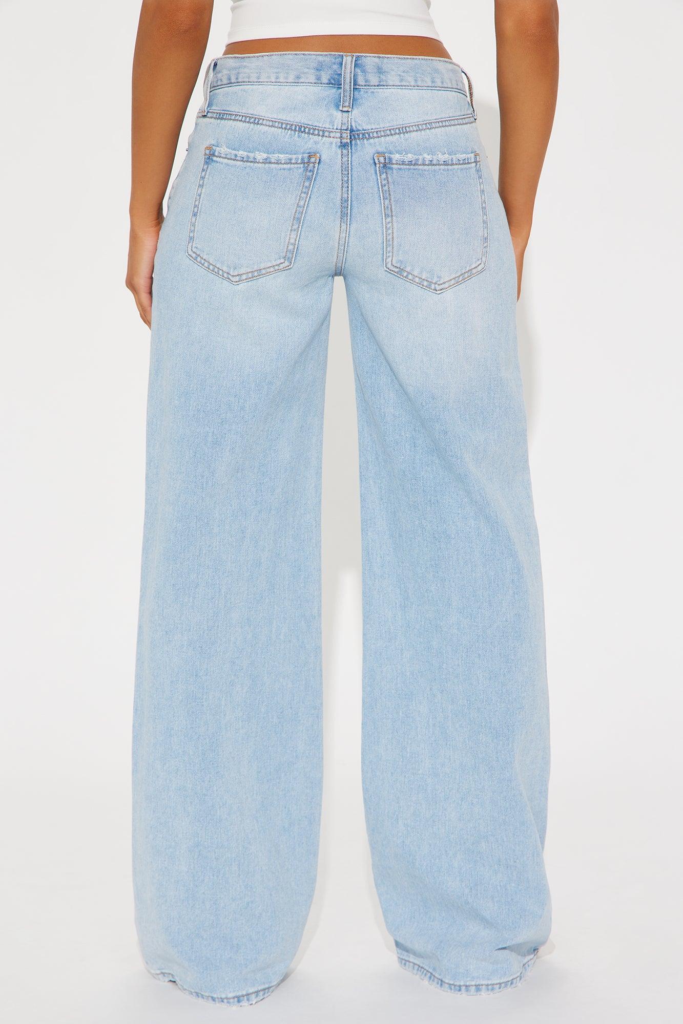 Maize Non Stretch Wide Leg Jeans - Light Wash Product Image
