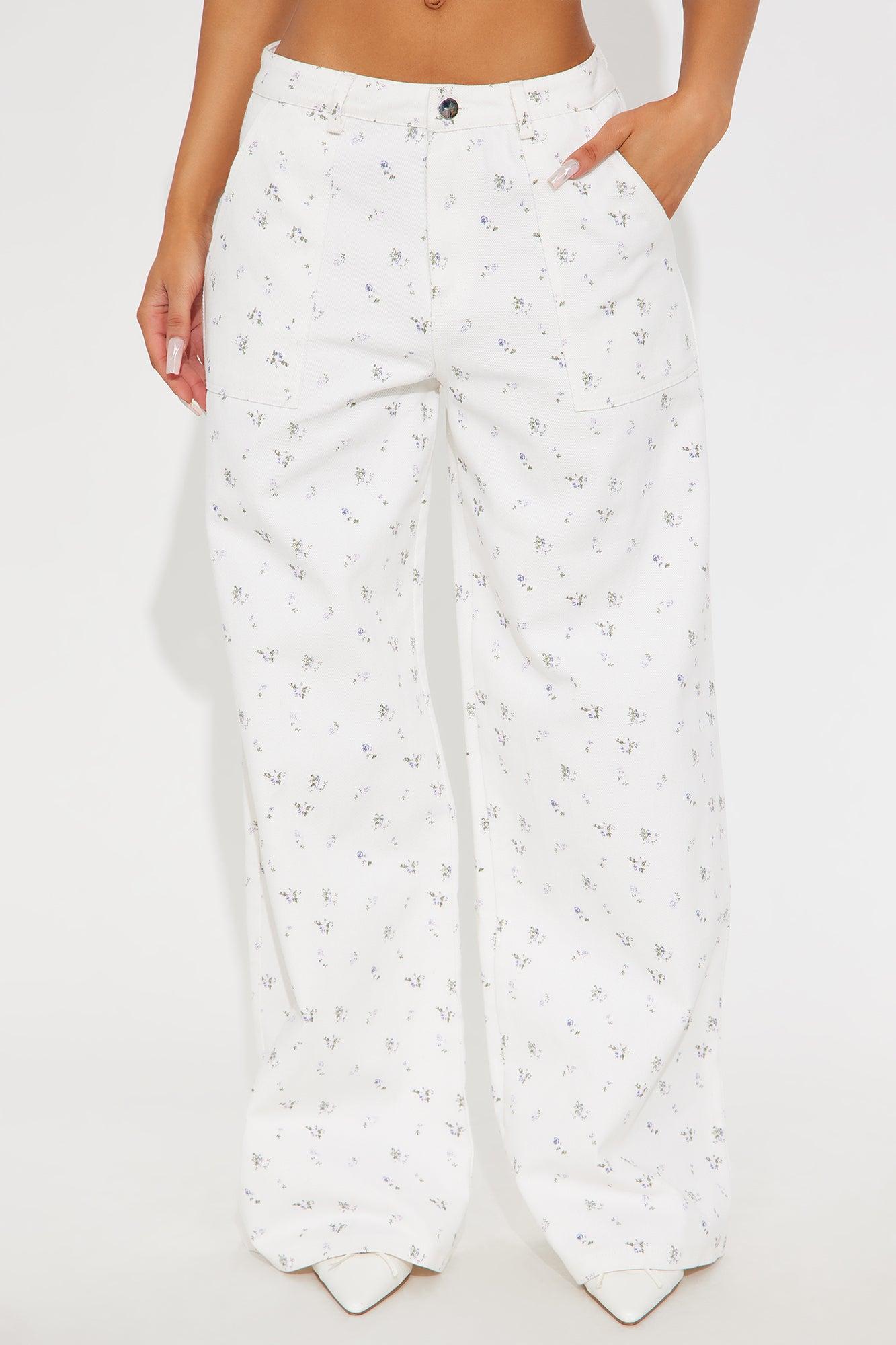 Fever Wide Leg Streetwear Pant - Off White Female Product Image