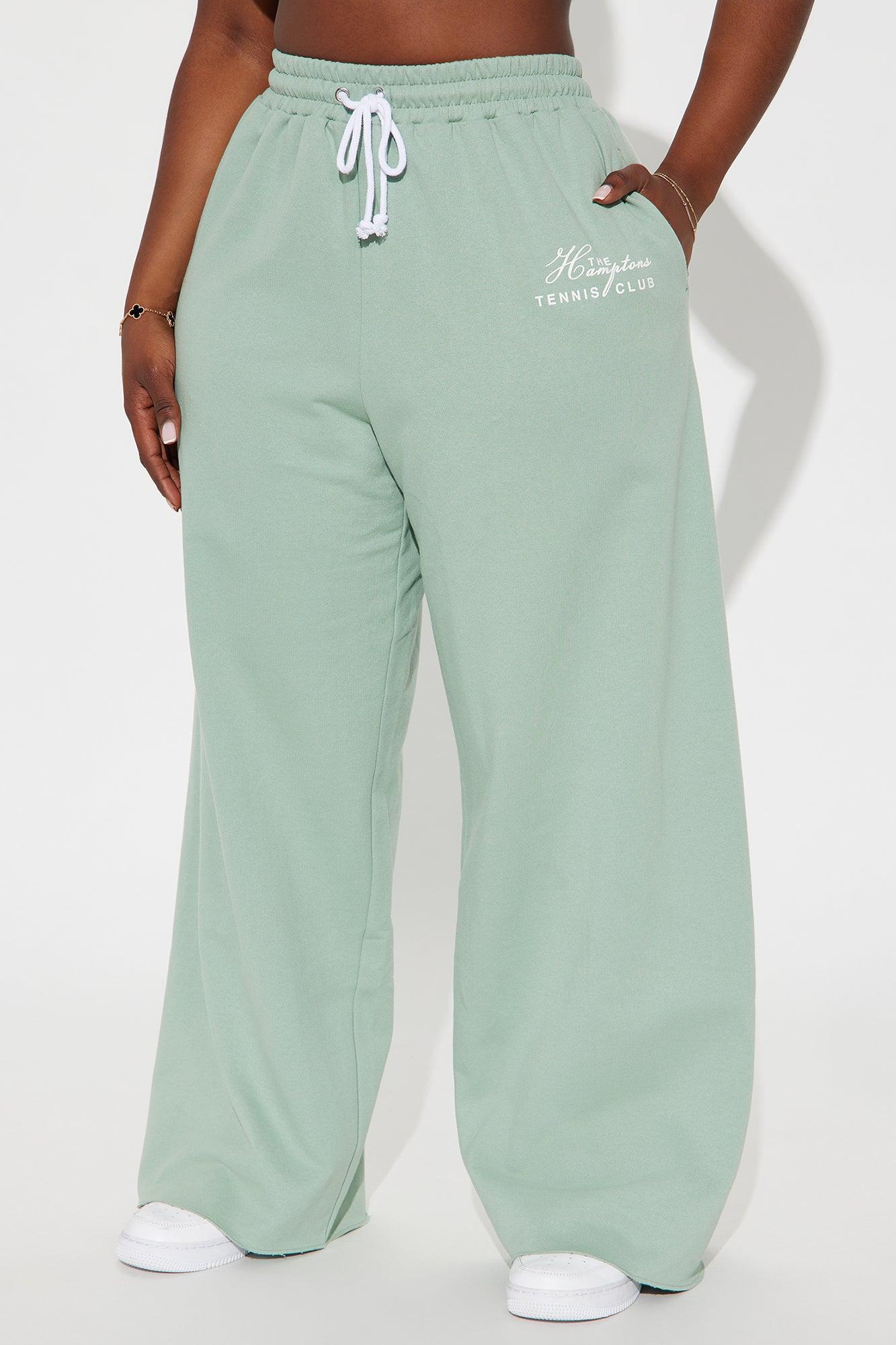 Hamptons Tennis Club Wide Leg Pants - Sage Product Image