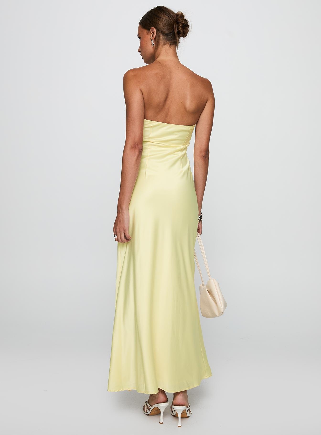 Chevalier Strapless Maxi Dress Lemon Product Image