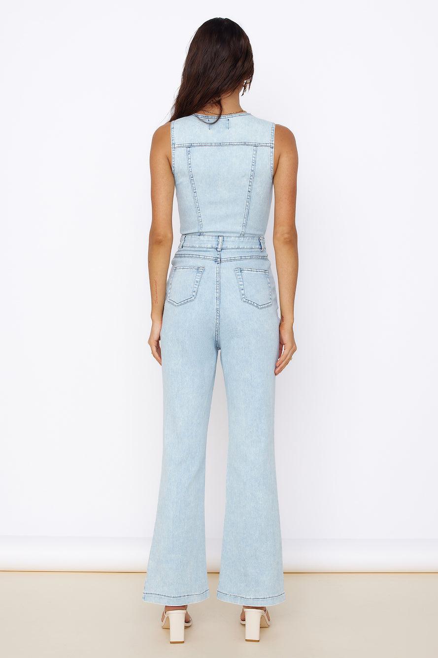 Wherever I Go Jumpsuit Blue Denim Product Image