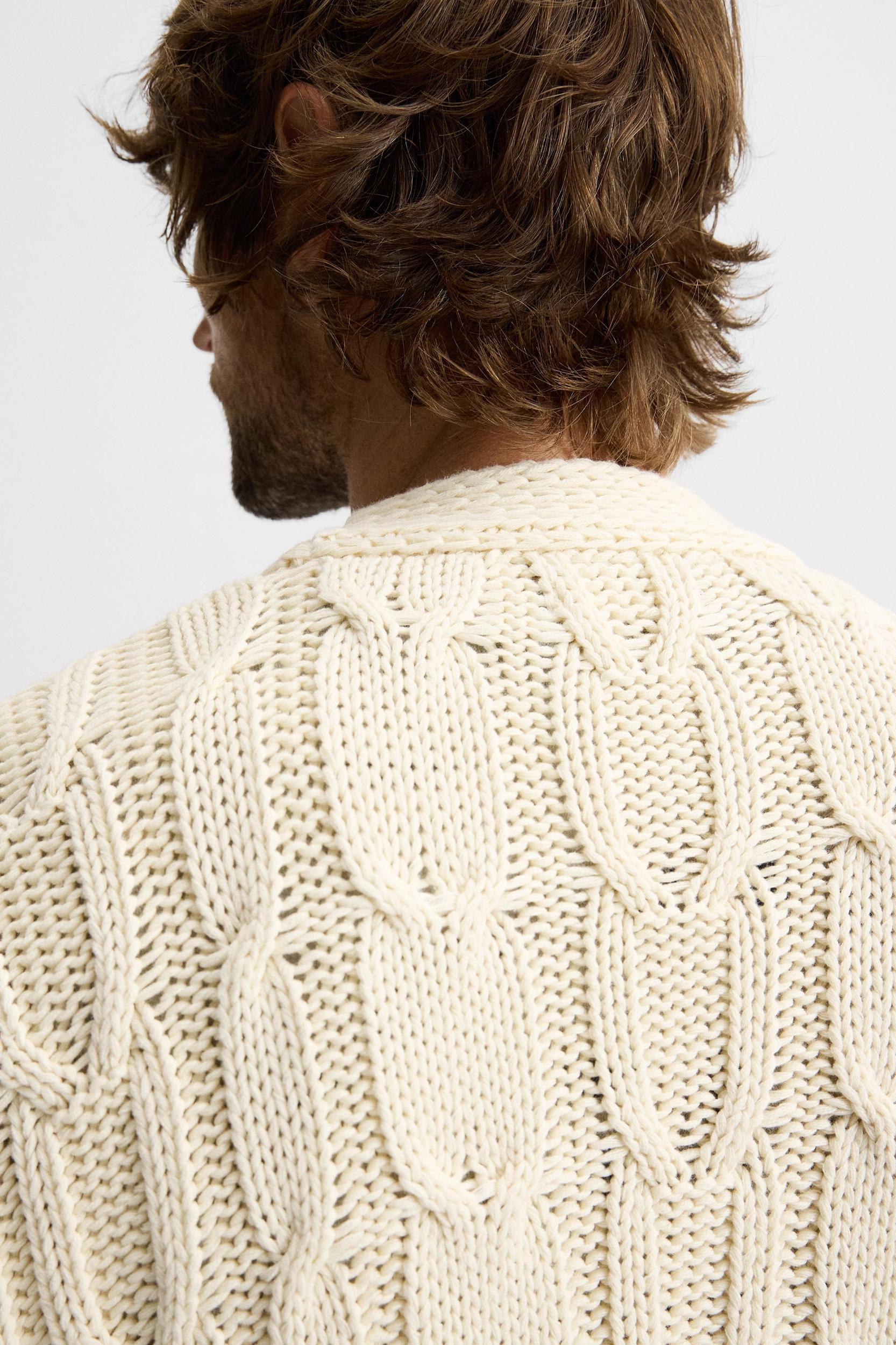 TEXTURED WEAVE WOVEN CARDIGAN Product Image