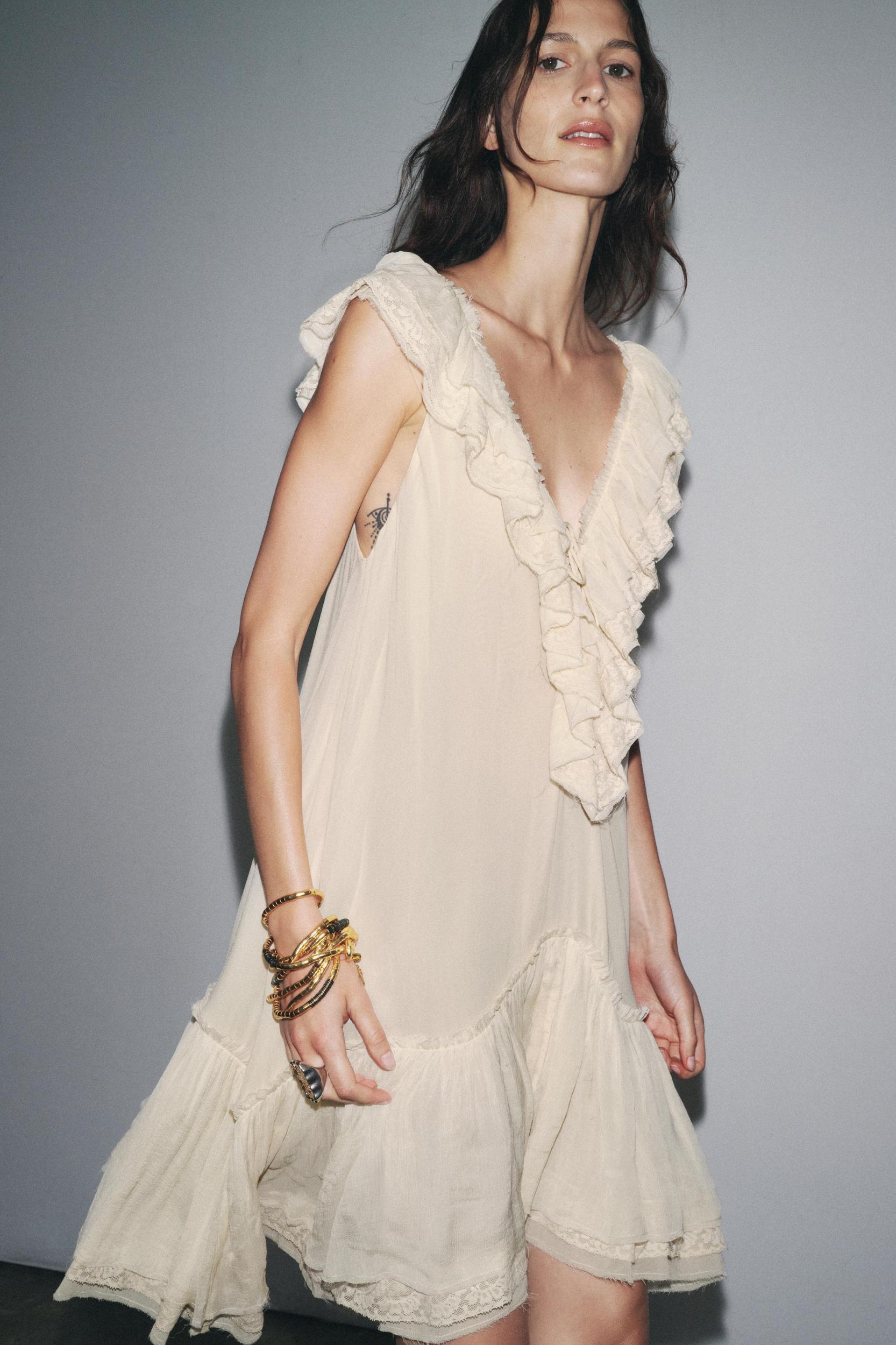 RUFFLED LACE DRESS ZW COLLECTION Product Image