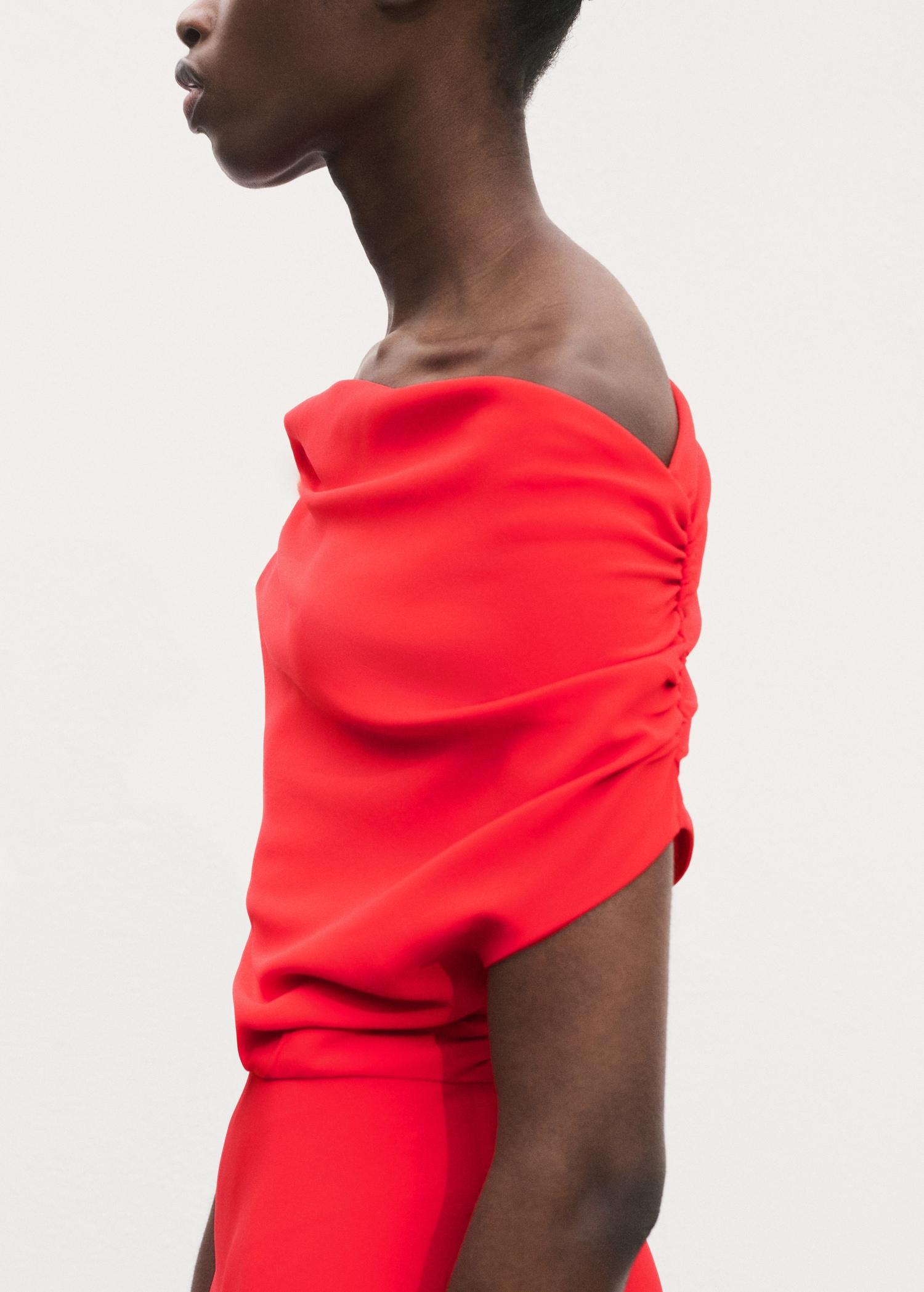 Asymmetrical midi-dress - Women | MANGO USA Product Image