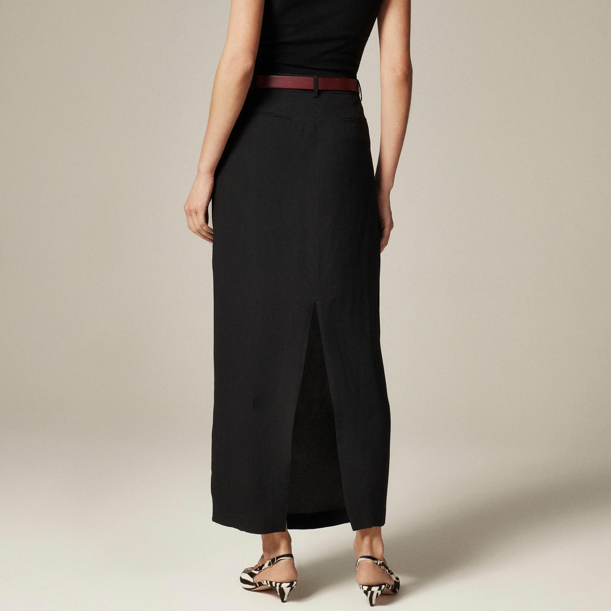 Trouser maxi skirt in viscose crepe Product Image