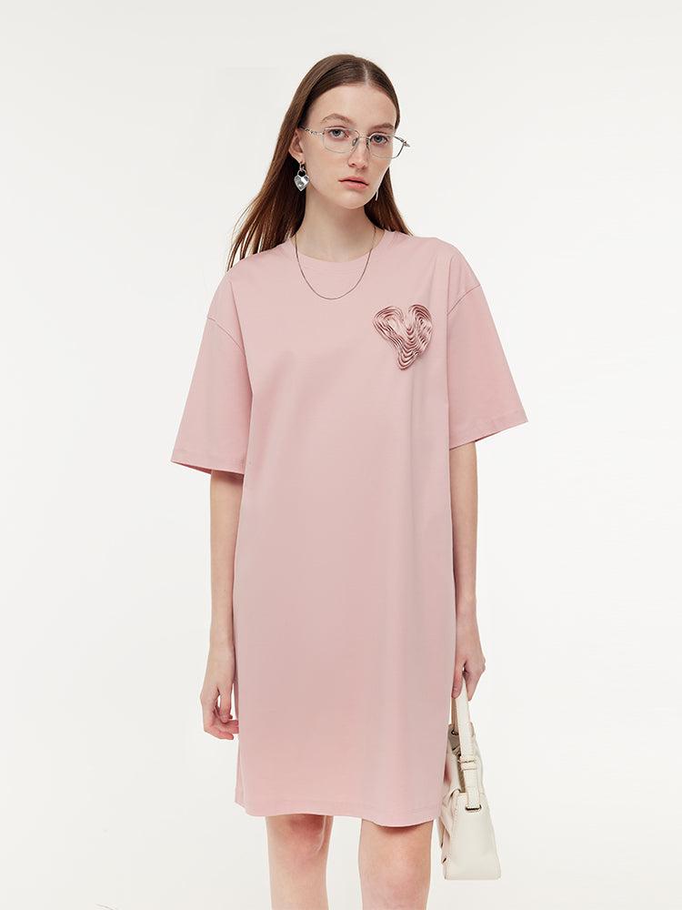 100% Cotton 3D Heart Women Oversized T-Shirt Product Image