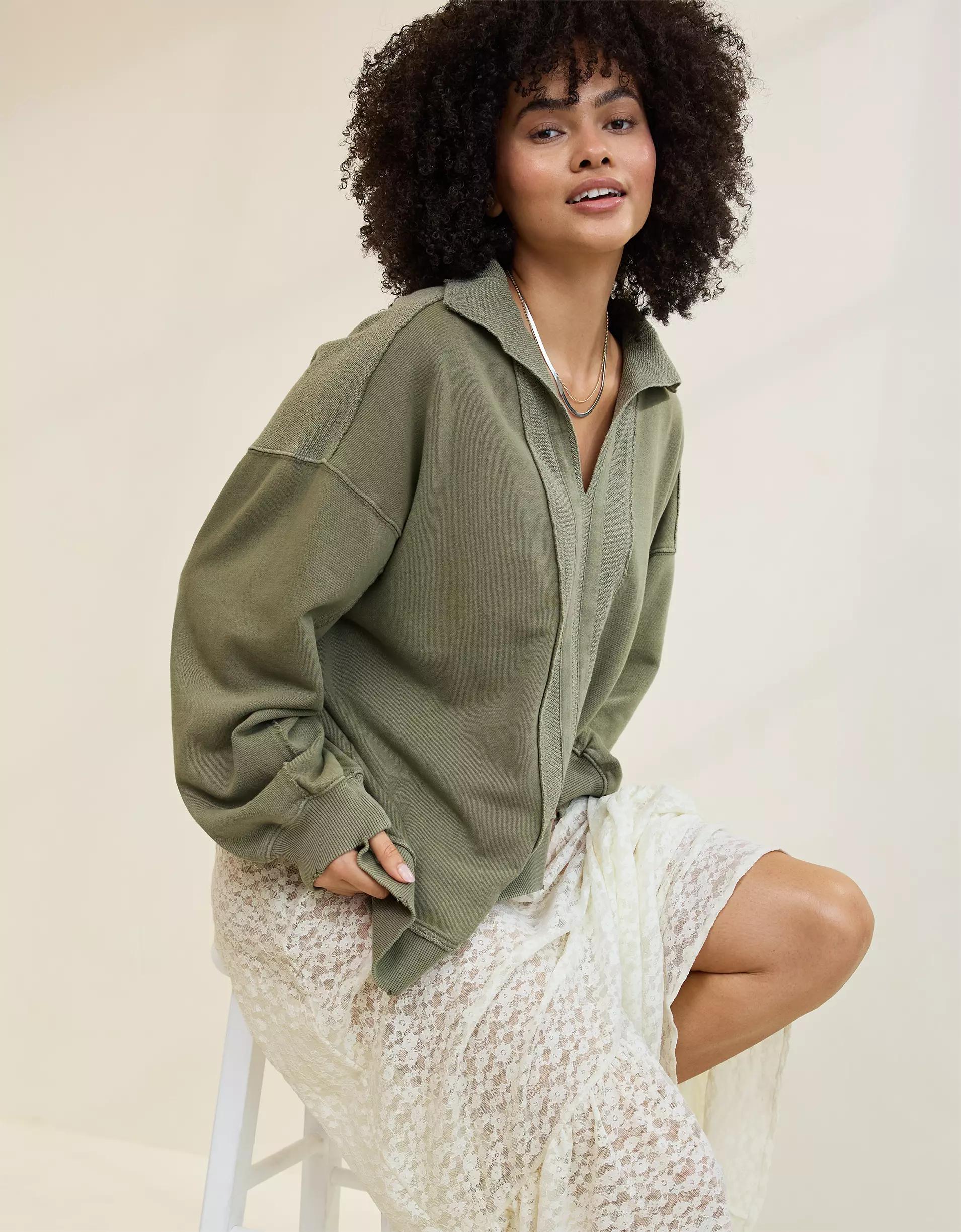 Aerie Starry Skies Open Neck Sweatshirt Product Image