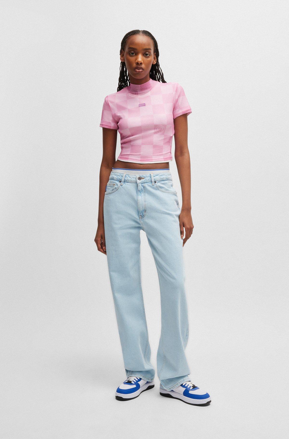 Straight-fit jeans in light-blue stretch denim Product Image