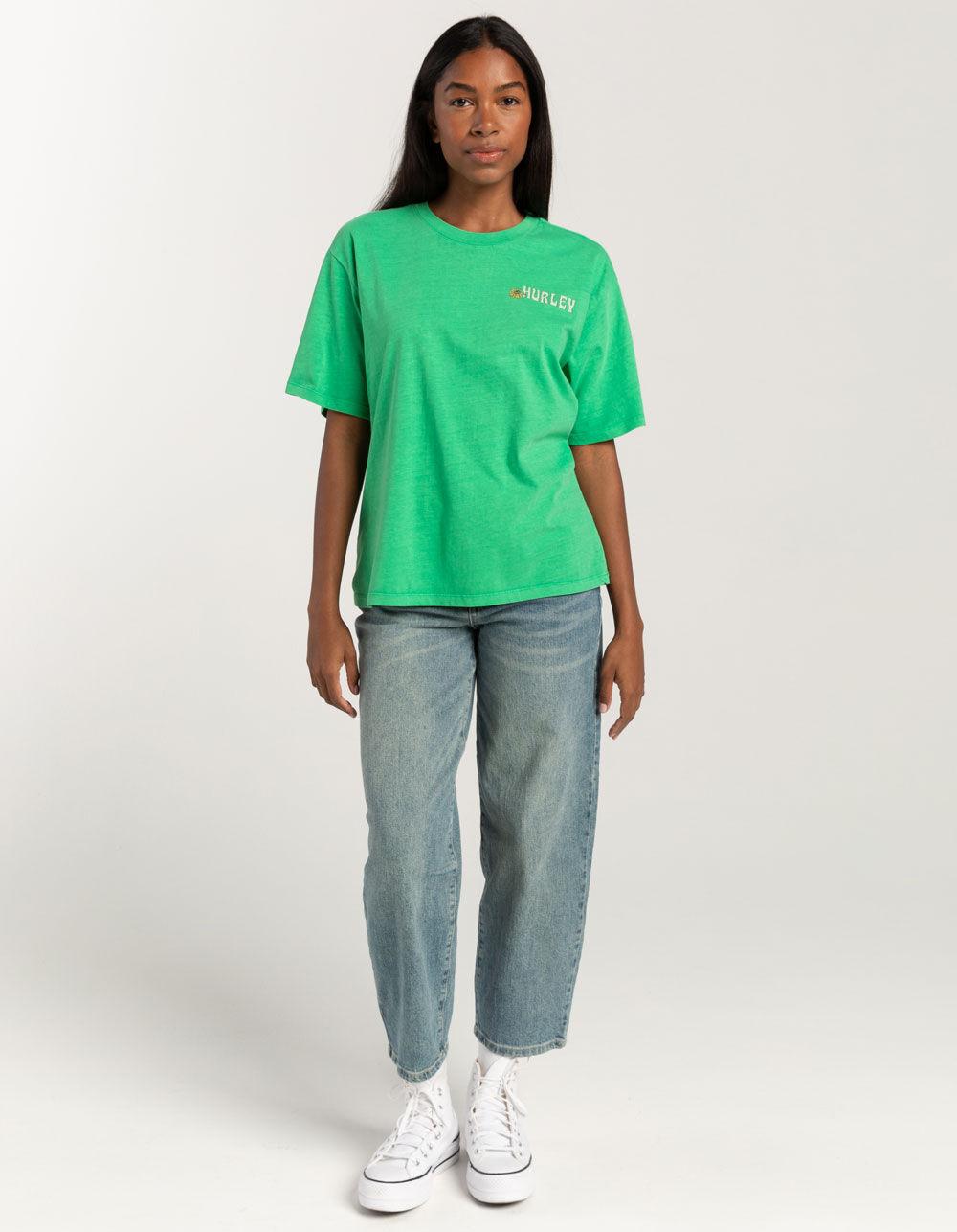 HURLEY Shoreline Womens Slim Boyfriend Tee - GREEN Product Image