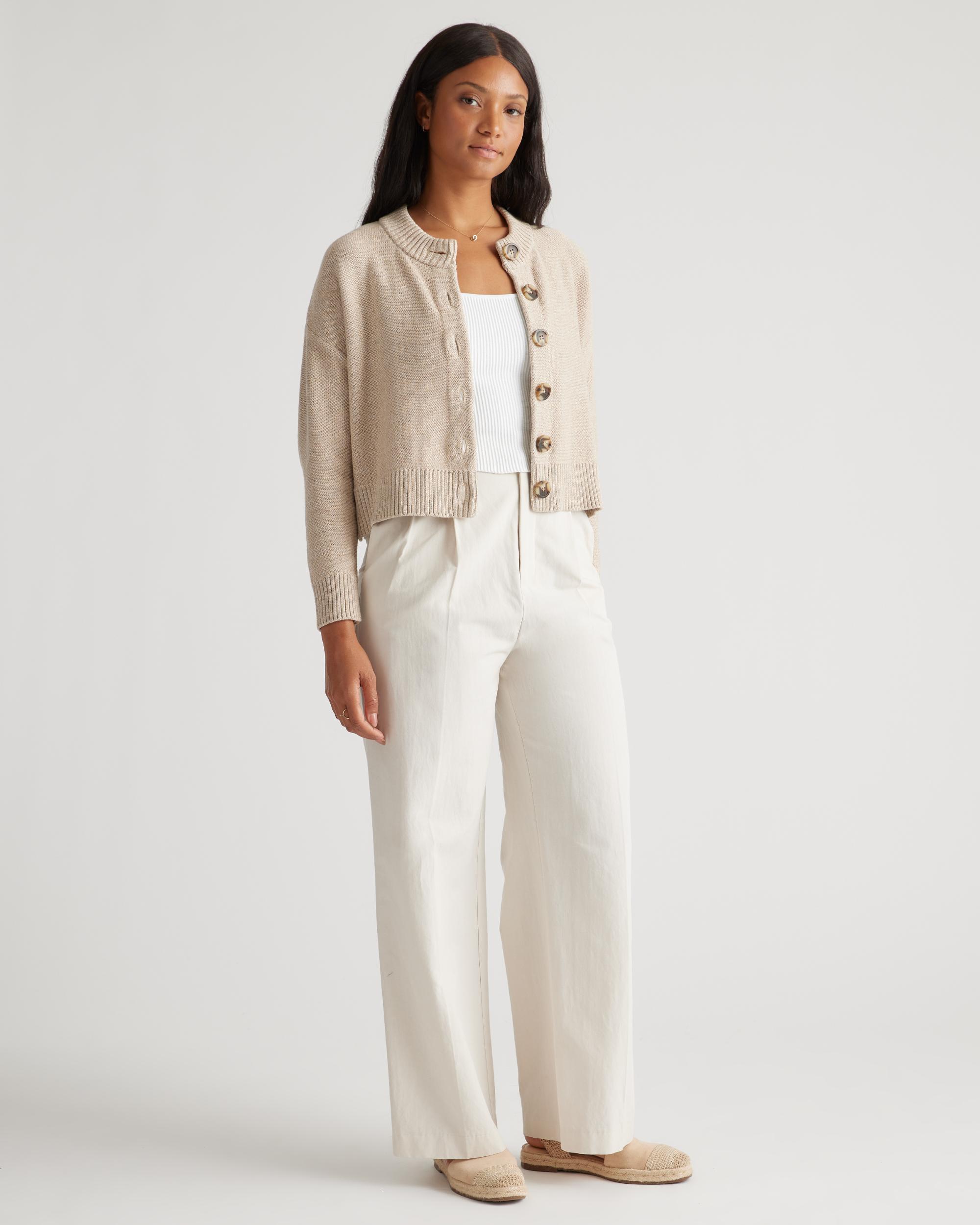 Quince | Women's Cropped Cardigan Sweater Organic Cotton Product Image