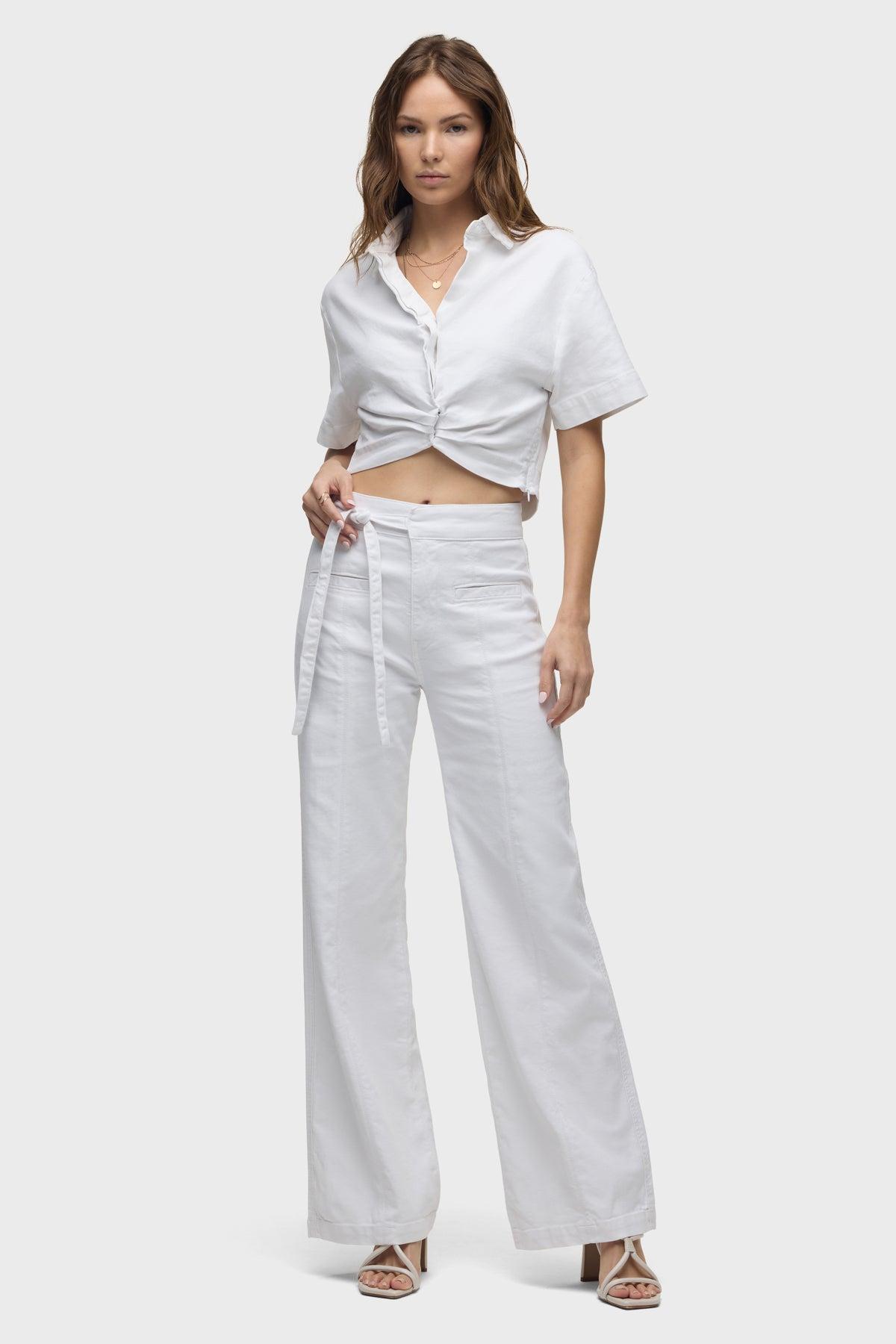 Tie Waist Pintucked Trouser Pant Female Product Image