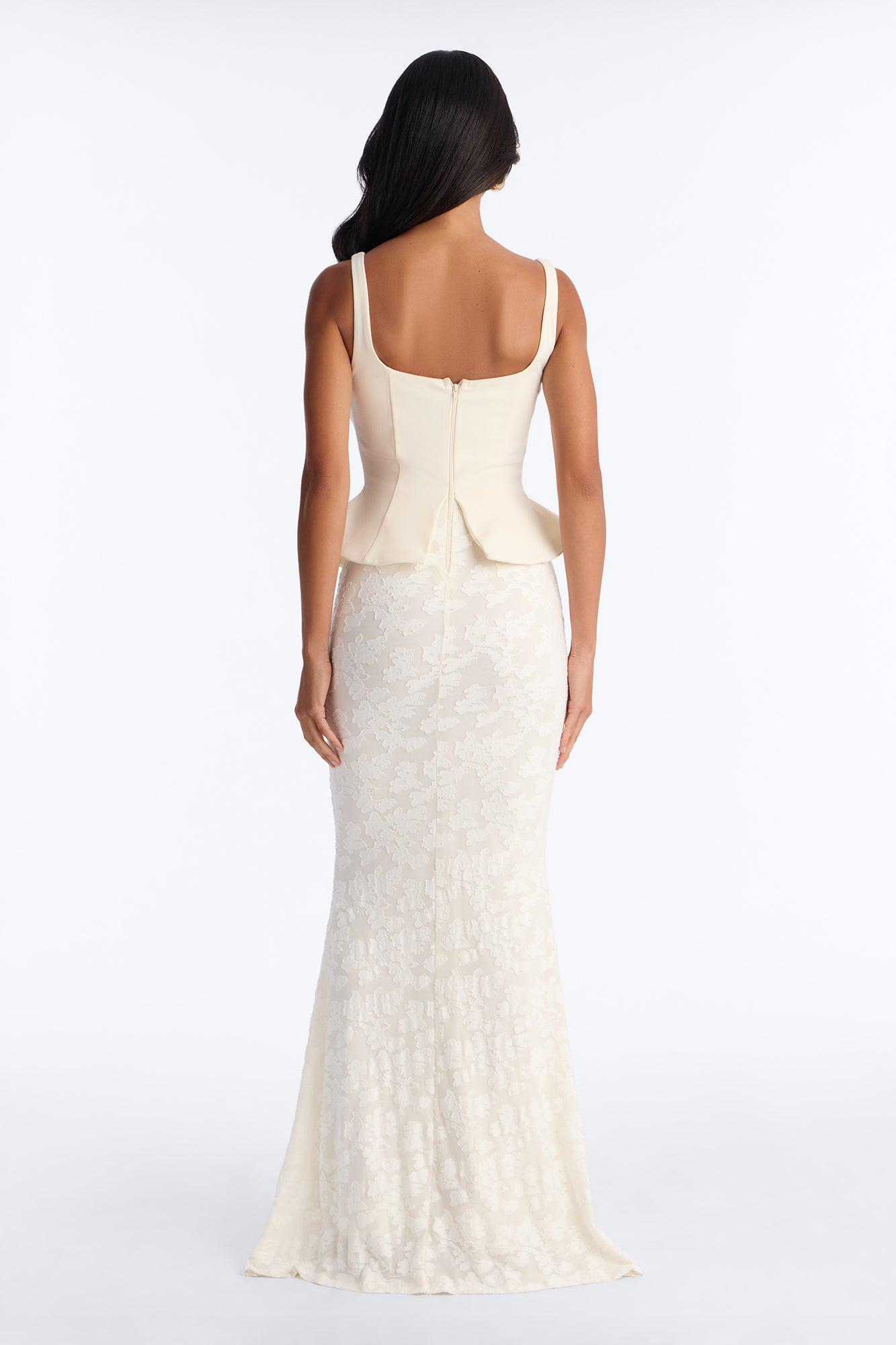 In Bloom Peplum Gown - Ivory Female Product Image