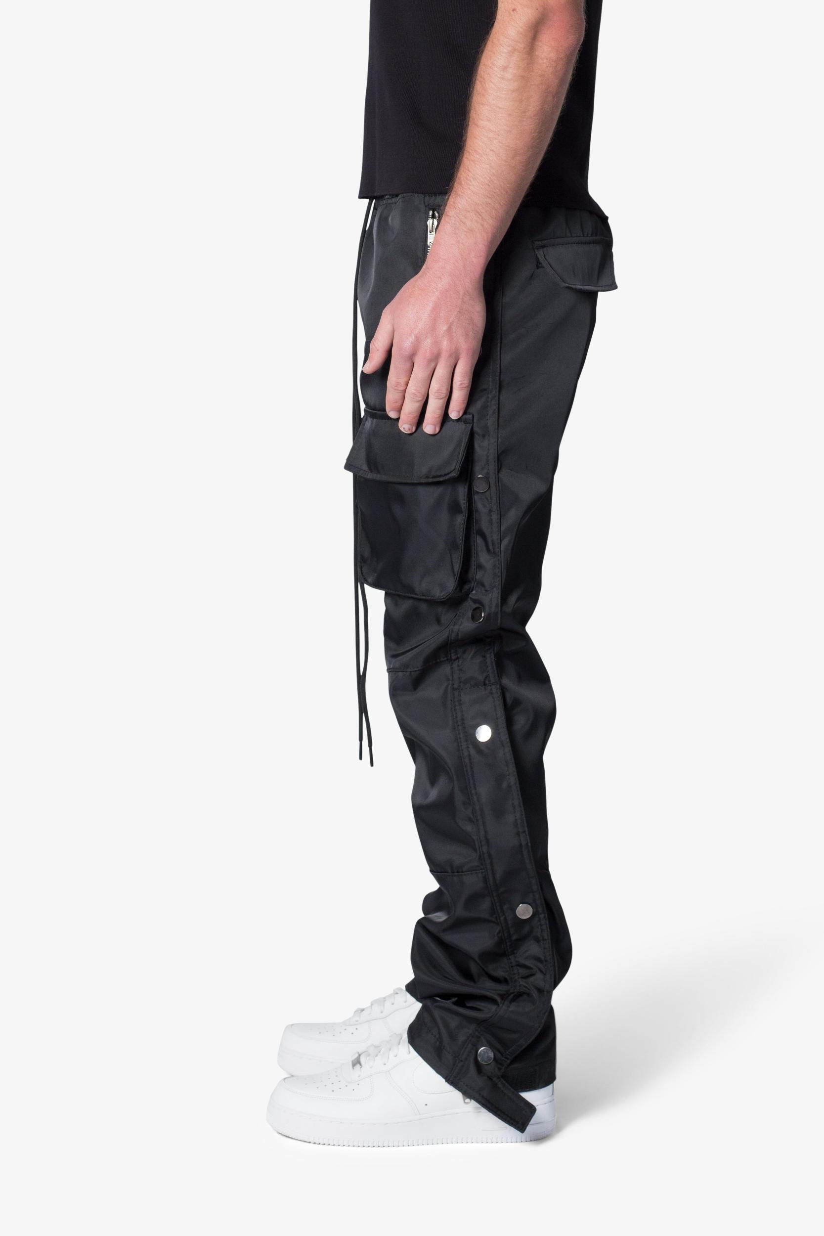 Snap Front Cargo Pants - Black Product Image
