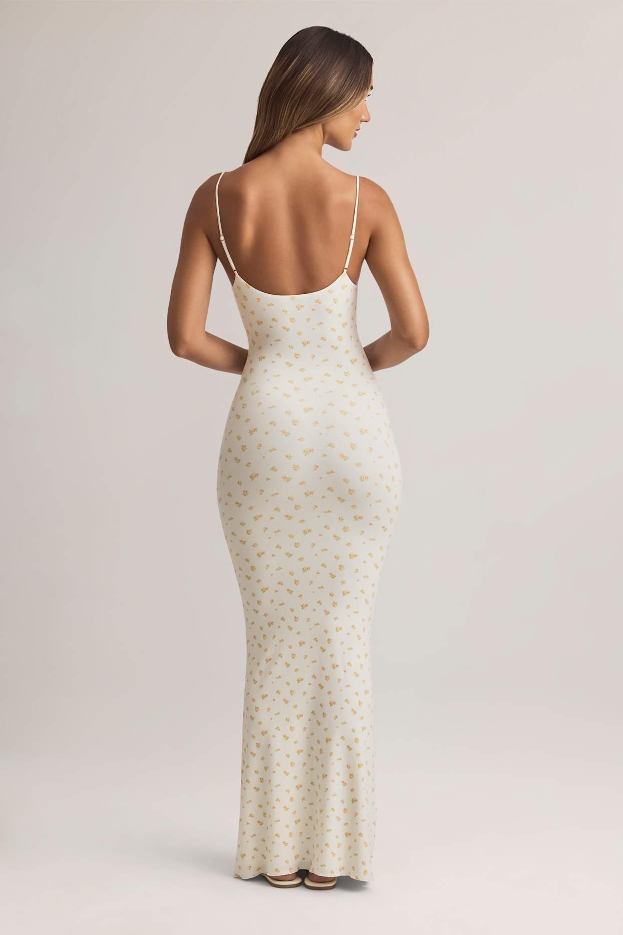 Modal Scoop-Neck Maxi Dress in Floral Print Product Image