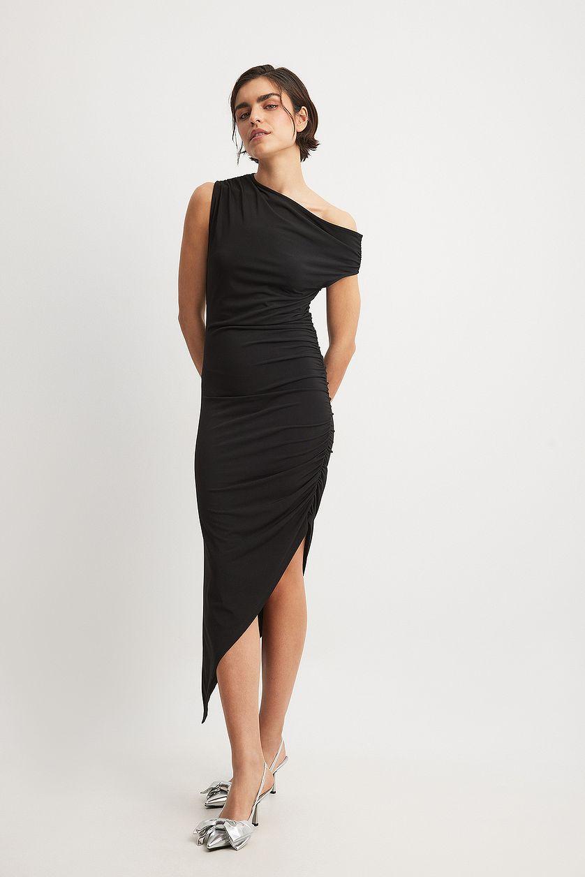 Asymmetric Hem Midi Dress Product Image