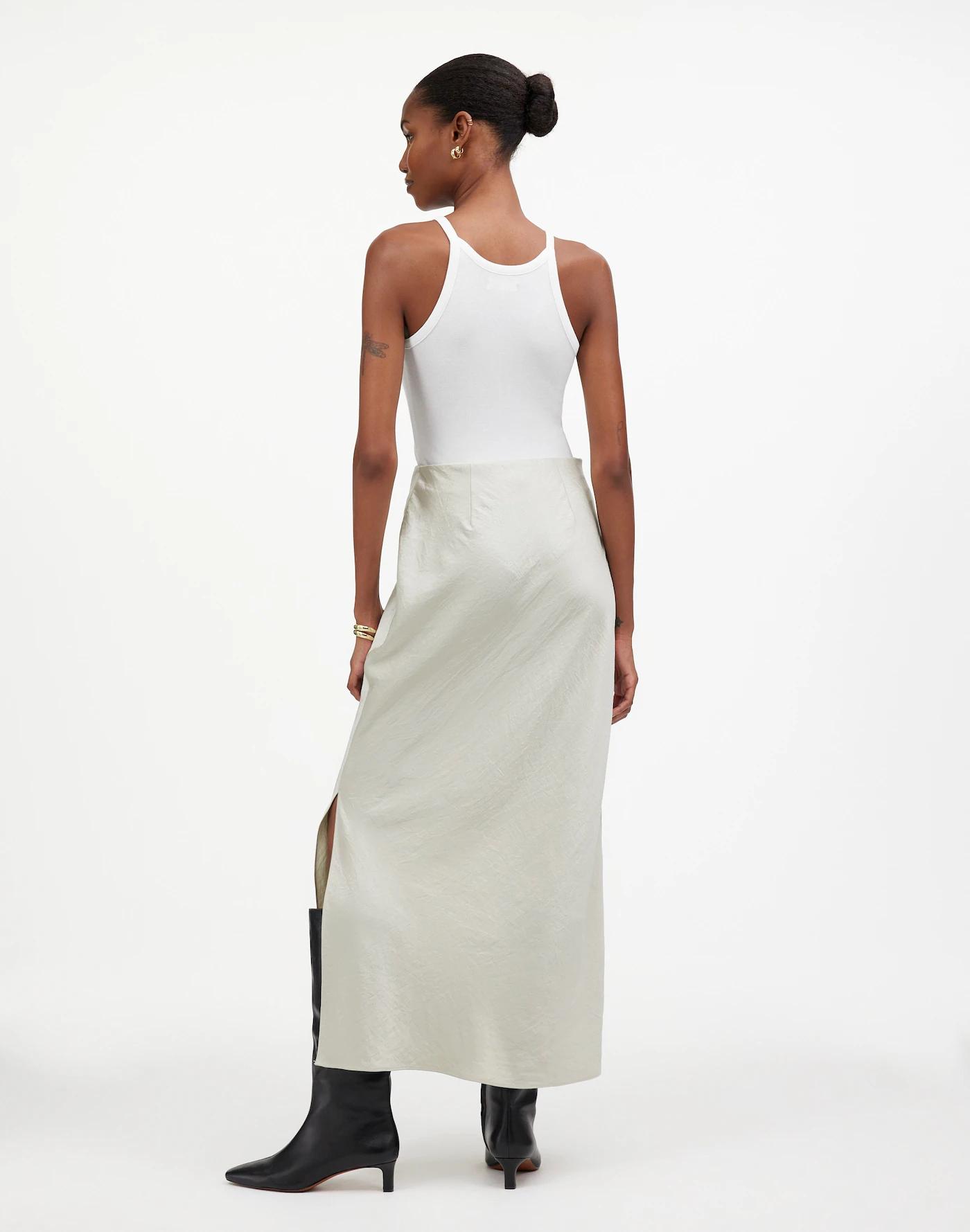 Satin Maxi Slip Skirt Product Image