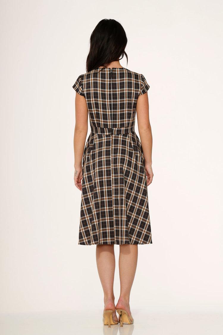 Black Plaid Swing Dress Product Image