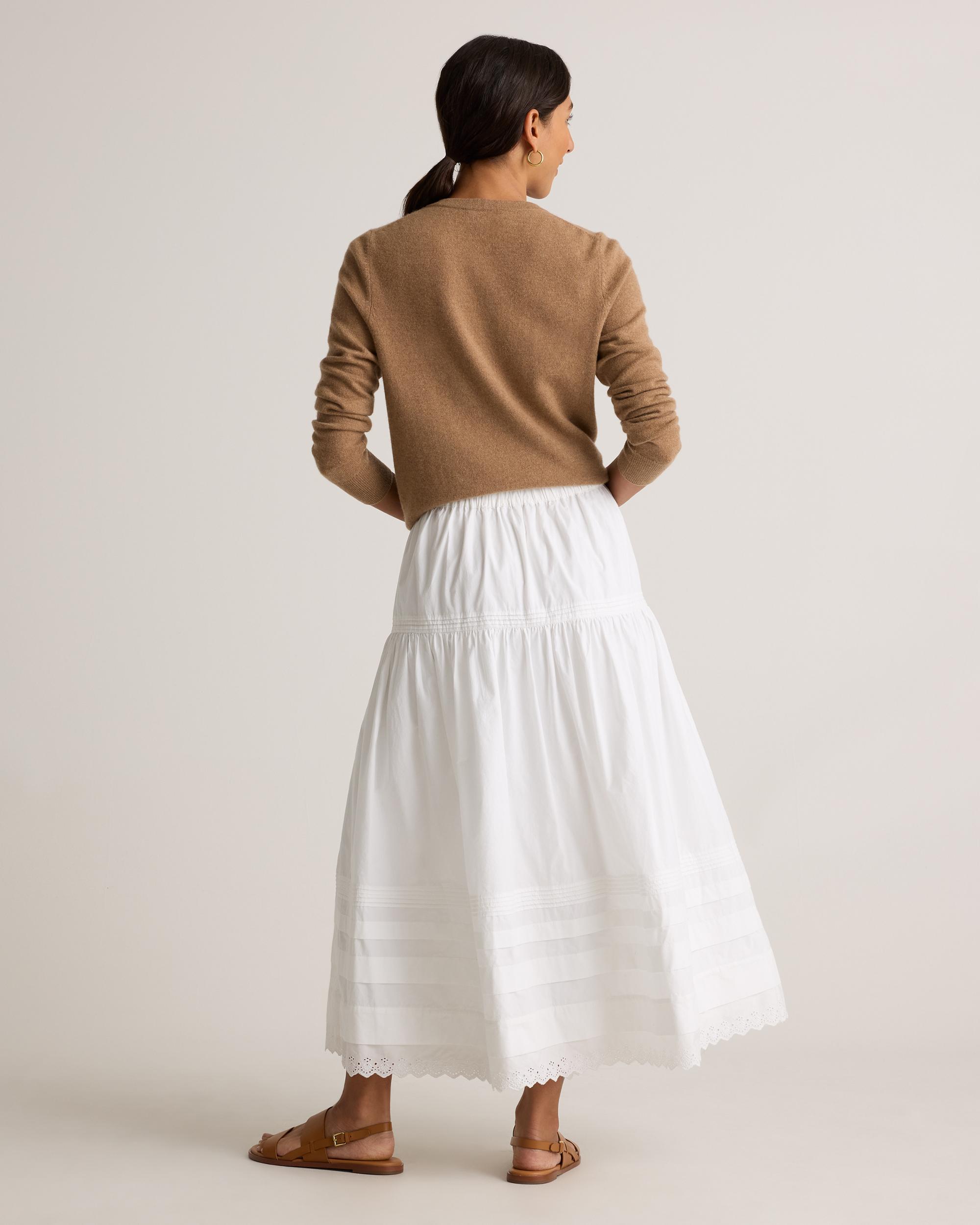Quince | Women's Poplin Pintuck Maxi Skirt Size XL, Organic Cotton Product Image