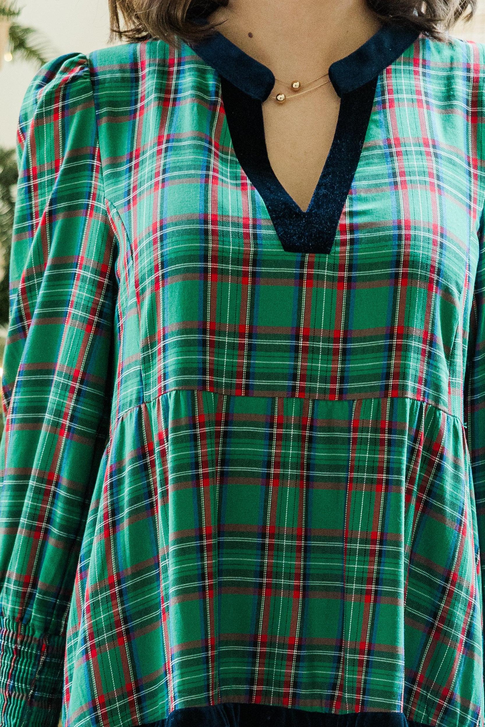 What A Surprise Green Plaid Midi Dress Female Product Image