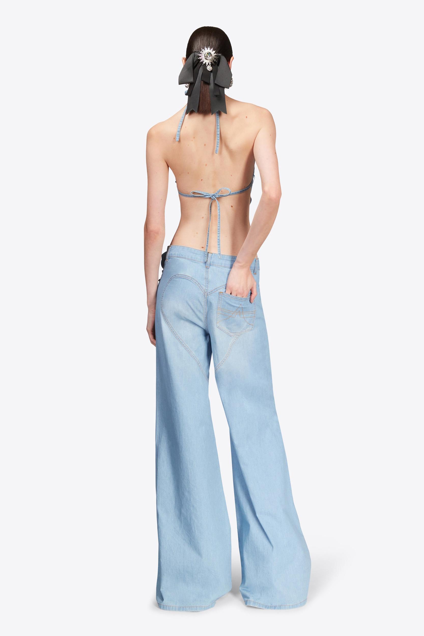 Crystal Rosette Wide Leg Jean Product Image