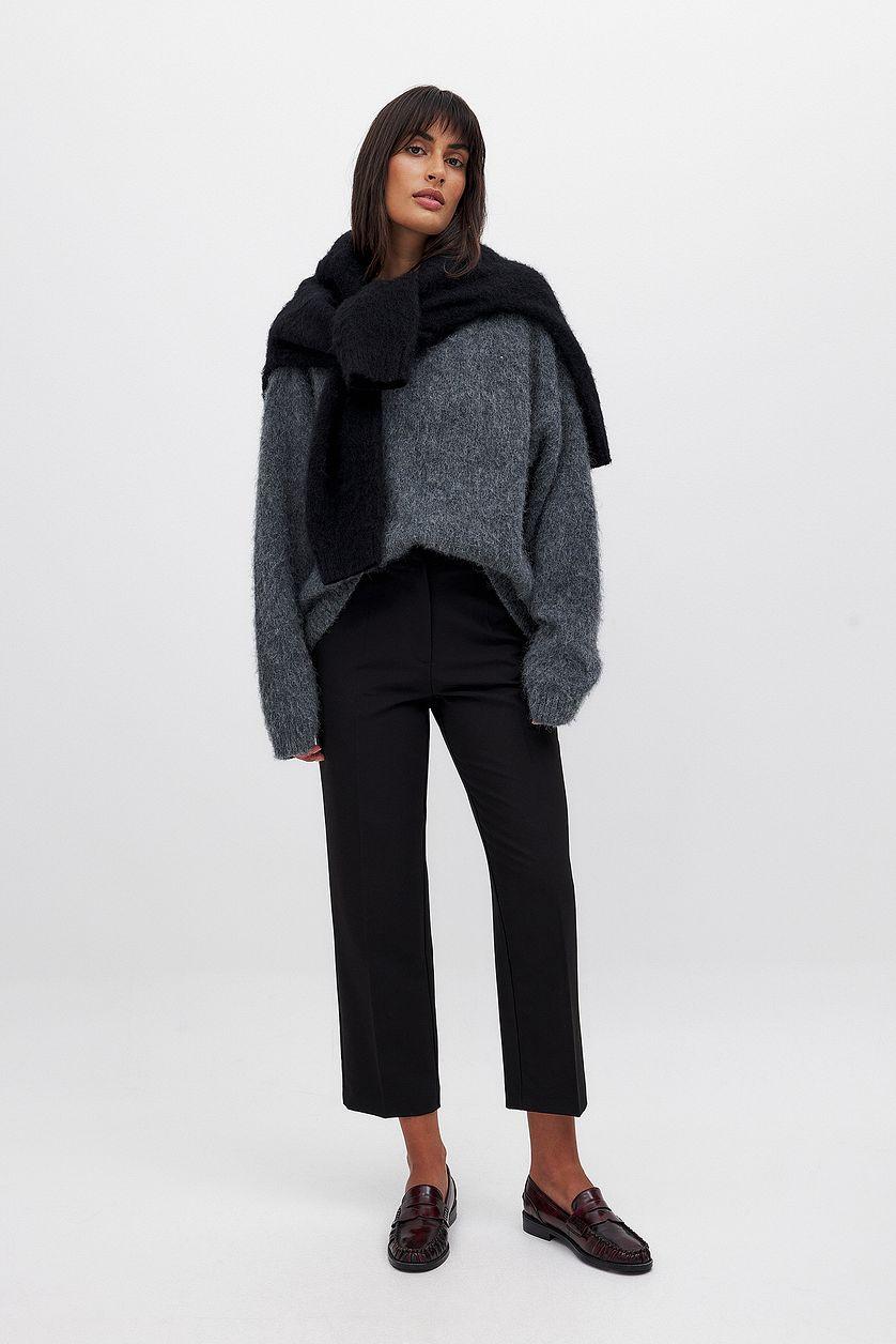 High Rise Cropped Suit Pants Product Image