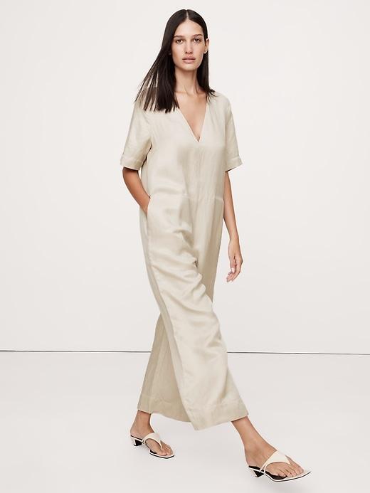 Viscose-Linen Wide-Leg Jumpsuit Product Image
