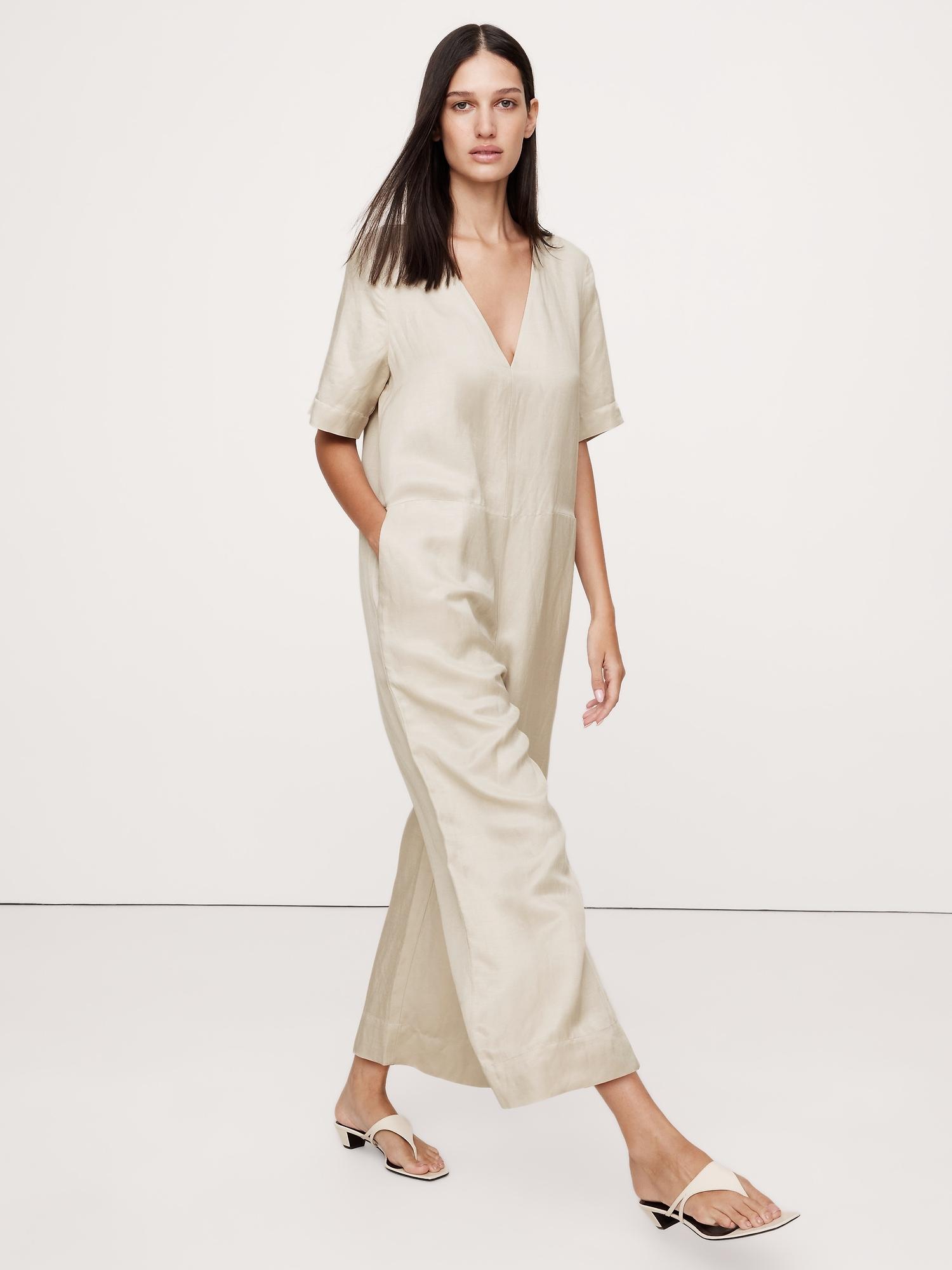 Viscose-Linen Wide-Leg Jumpsuit Product Image
